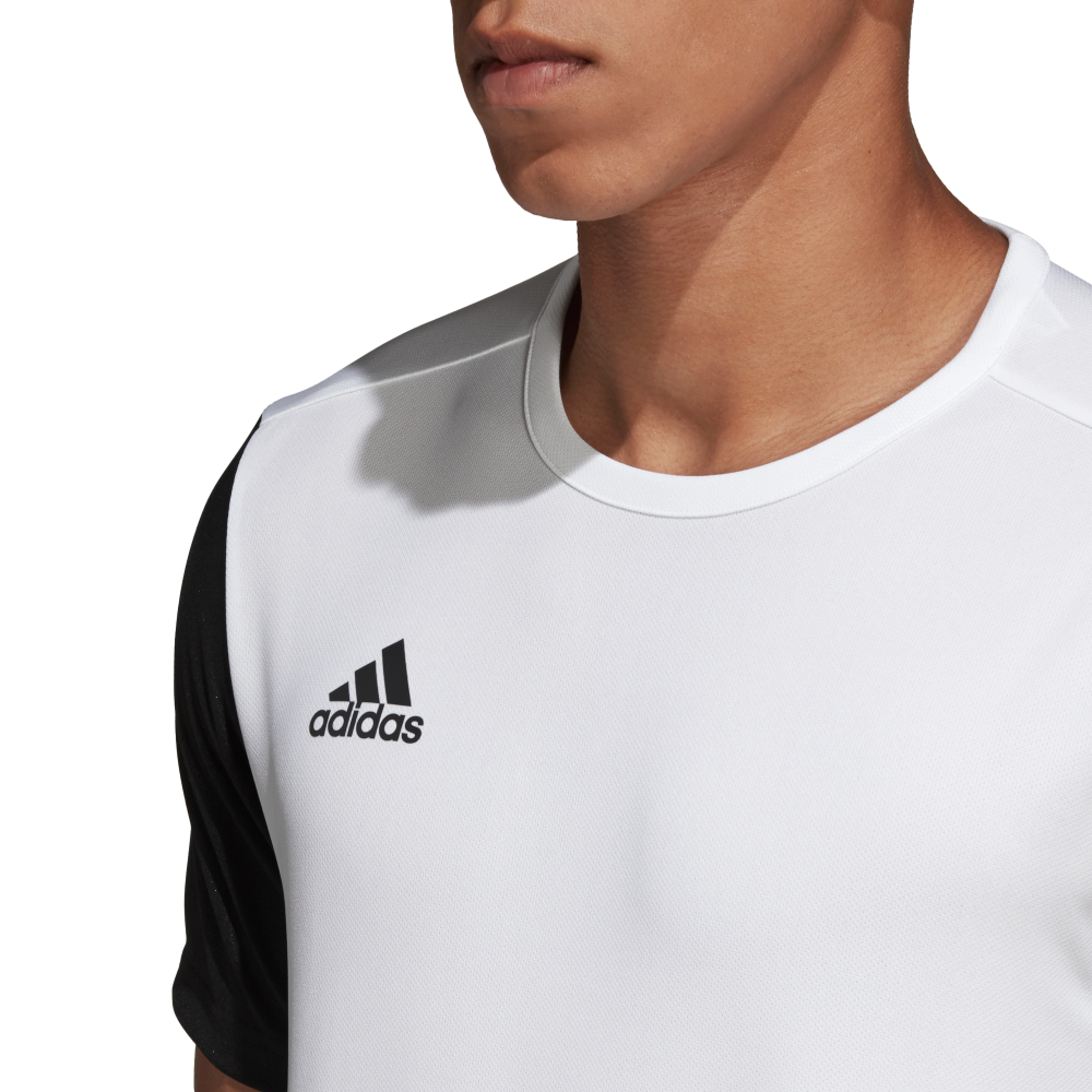Adidas Estro 19 Adult Soccer Jersey - White/Black - Breathable Performance Shirt for Men & Women - Perfect for Training, Matches & Fan Wear