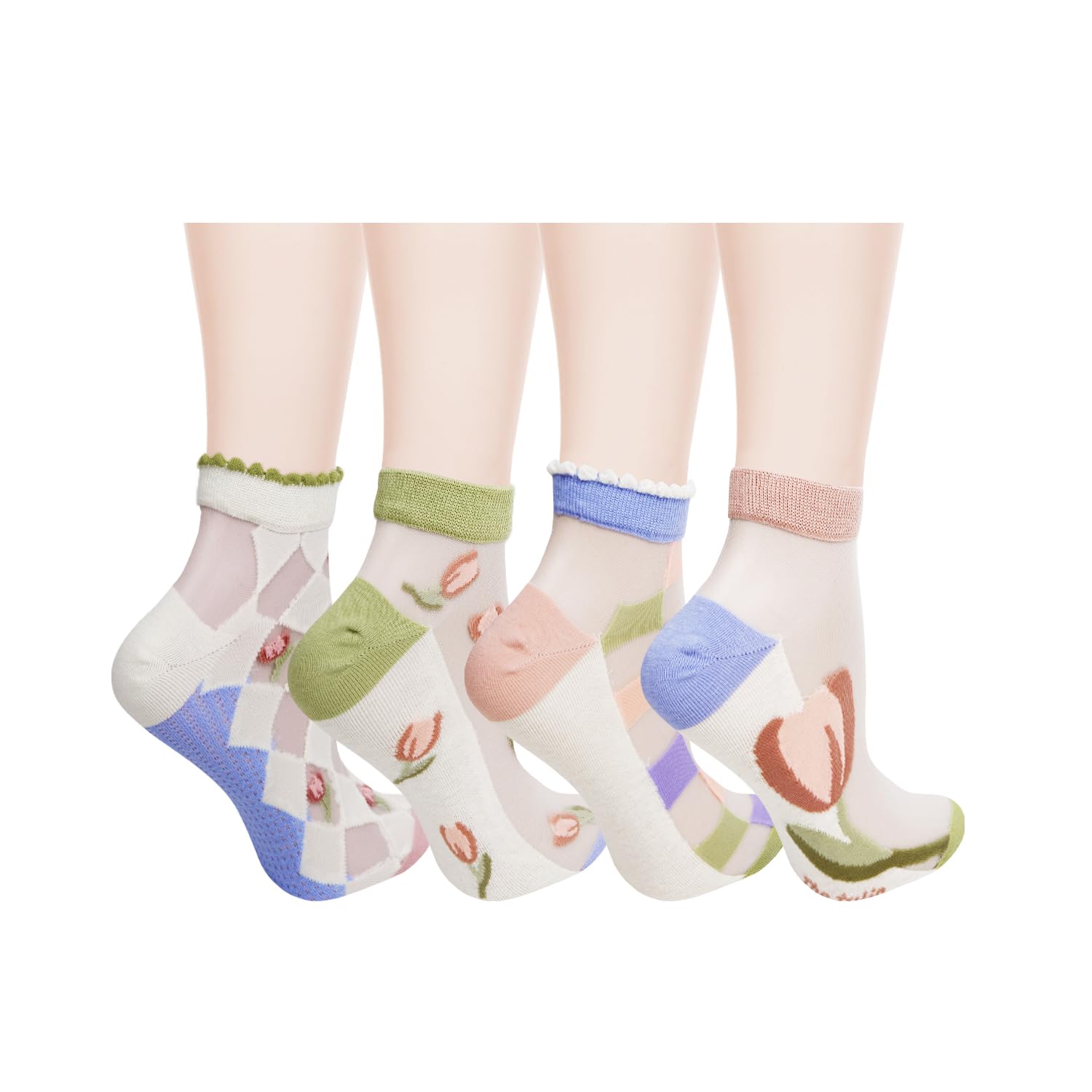 Benefeet Sheer Ankle Socks for Women - Thin Lace Nylon Summer Socks for Casual Wear