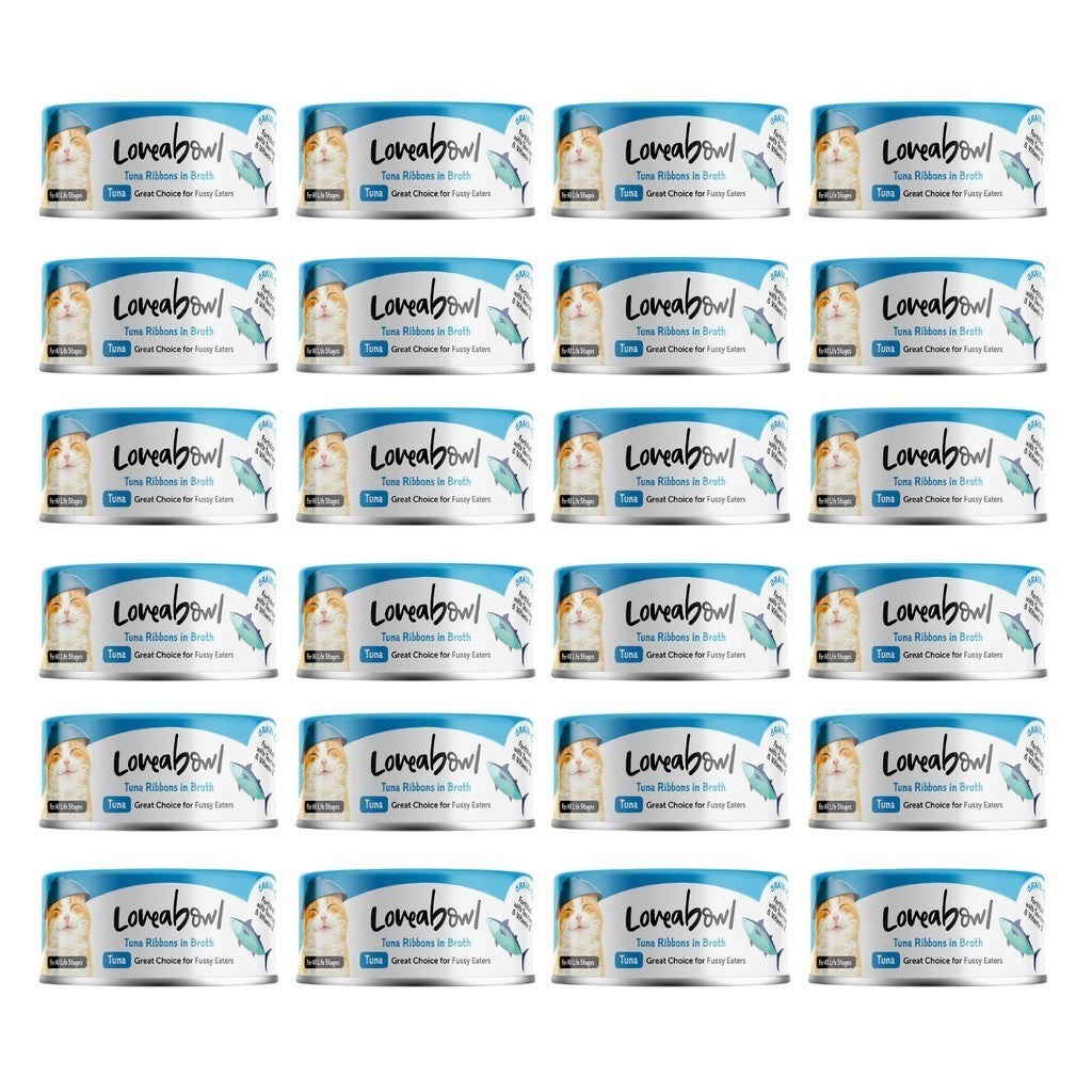 Loveabowl Chicken & Tuna in Broth Wet Cat Food - Grain Free, 24 Pack (70g Each) | Complete Nutrition for Kittens & Adult Cats | Perfect Meal Topper or Standalone Meal