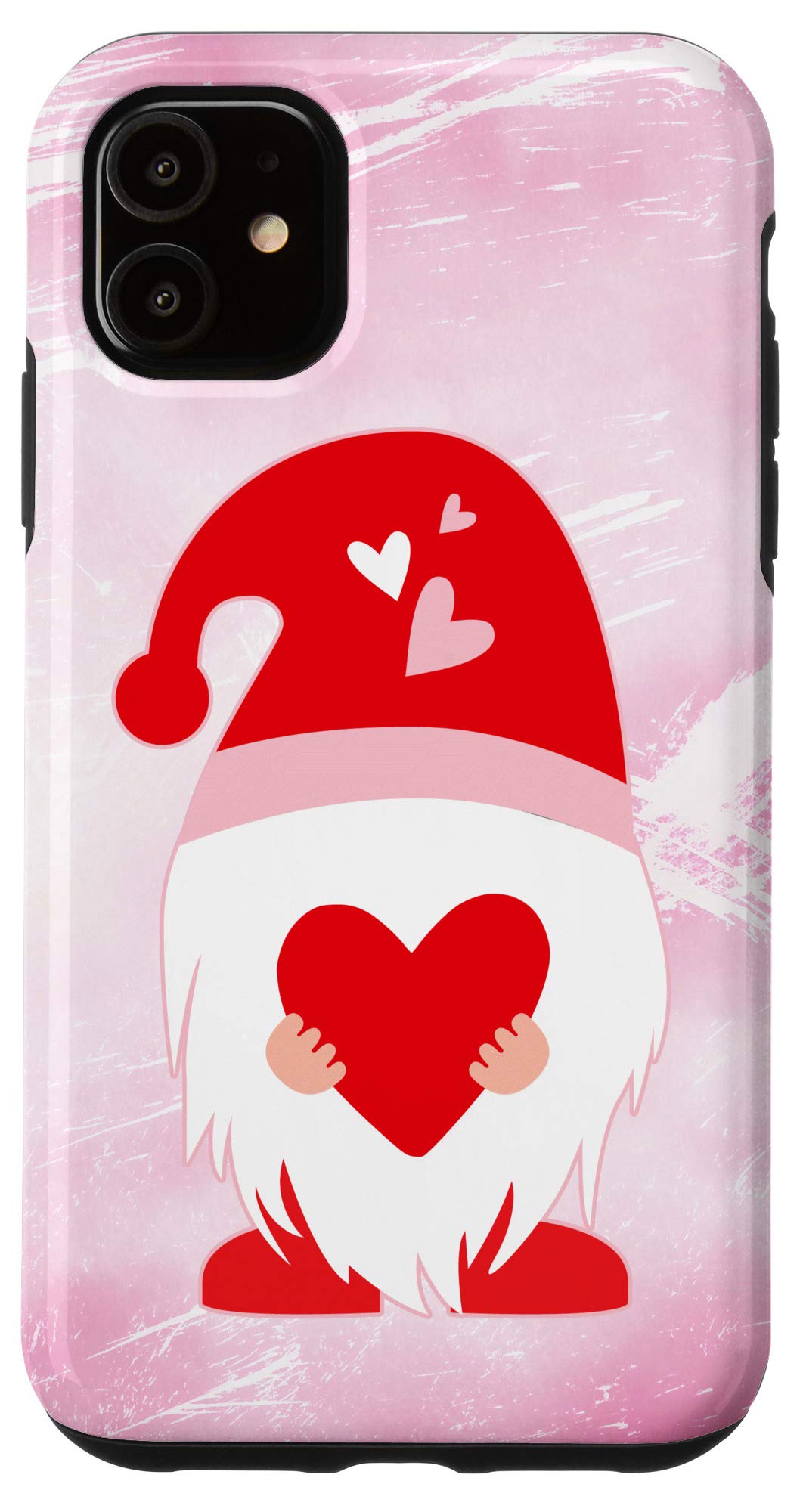 iPhone 11 Case with Cute Gnome Design on Watercolor Pink Background - Trendy Protective Cover for Women, Girls, Teens | Perfect Gift for Birthday, Christmas, Valentine's Day