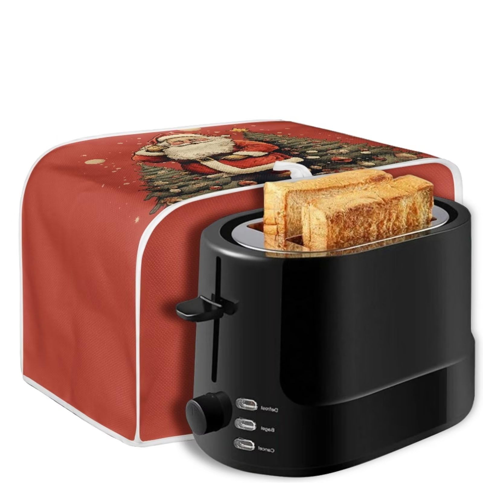 Funny Santa Claus Toaster Cover for 2-Slice Toaster - Kitchen Appliance Protection & Christmas Decoration | Dustproof Bread Maker & Oven Cover | Perfect for Holiday Kitchen Decor & Gift Giving