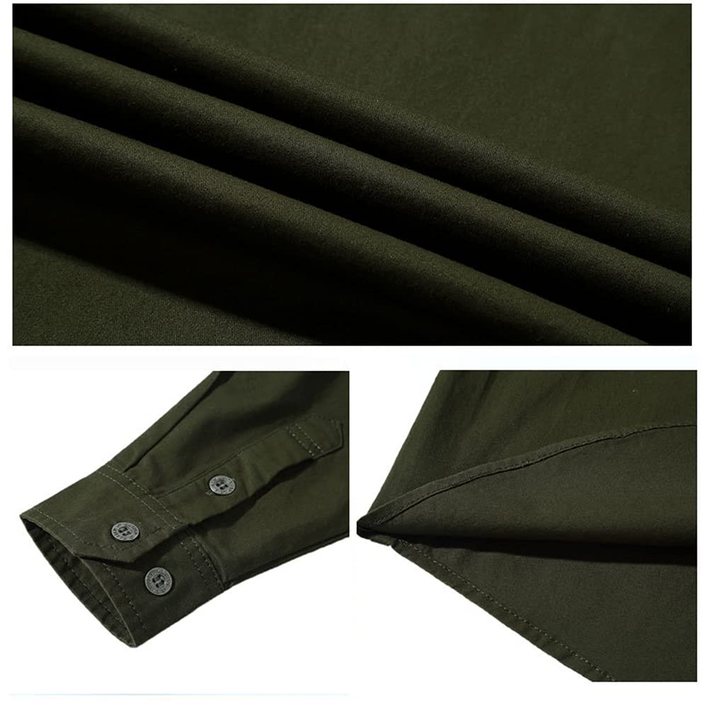 Men's Cotton Cargo Bomber Jacket Shirt - Military Tactical Style for Outdoor Adventure & Casual Wear