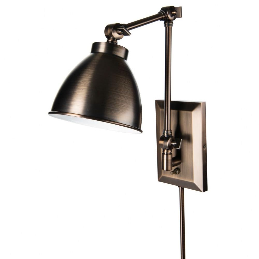 6.75 Inch Modern Wall Sconce Light Fixture - Brushed Nickel Finish for Bedroom, Hallway & Living Room Lighting Decor