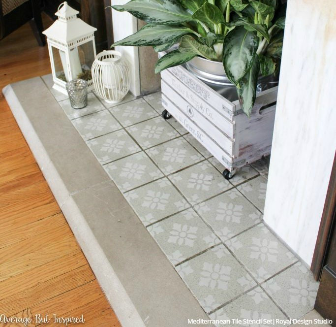 Mediterranean Tile Stencil Set for DIY Home Decor - Reusable Painting Templates for Walls, Floors, and Furniture - Perfect for Kitchen Backsplash, Bathroom, and Outdoor Projects