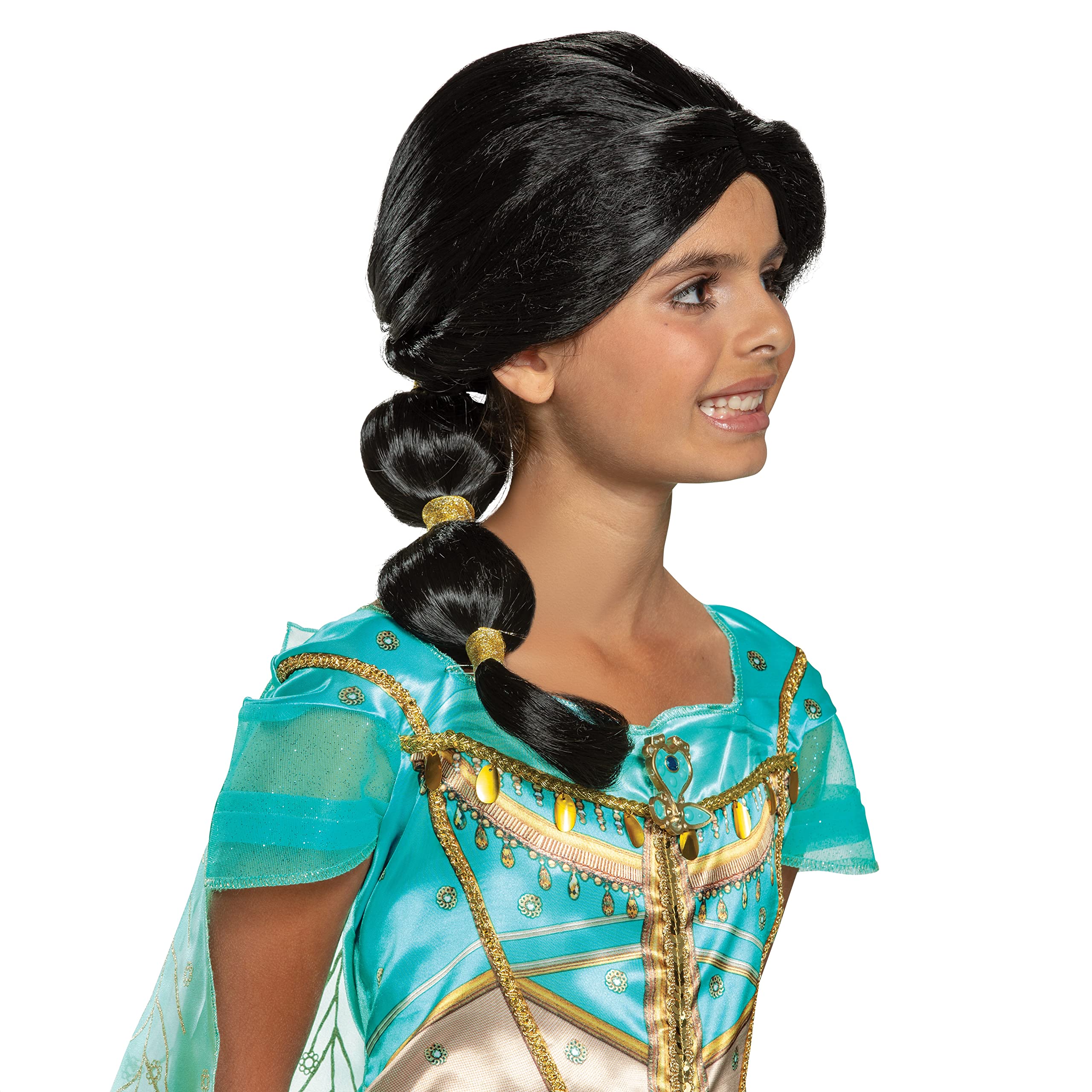 Disney Aladdin Live Action Jasmine Costume Wig for Kids - Black | Perfect for Halloween, Cosplay, and Dress-Up Parties