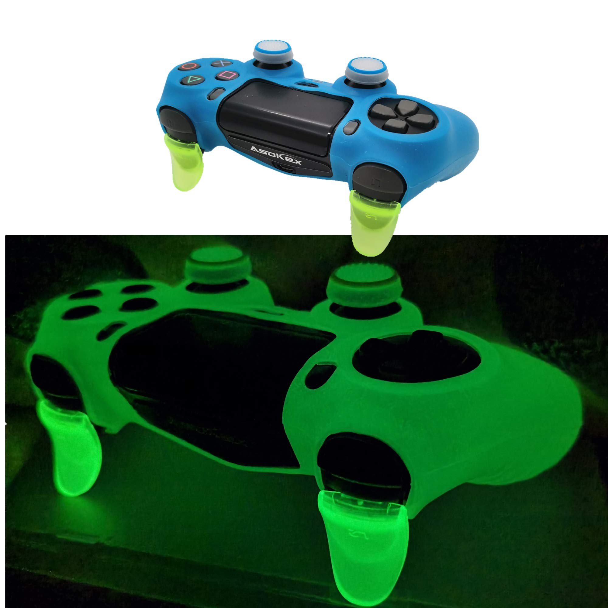 Glow in the Dark Silicone Protective Cover for PS4 Controller - Anti-Slip Grip & Shockproof Case for Gaming, Night Play & Enhanced Protection