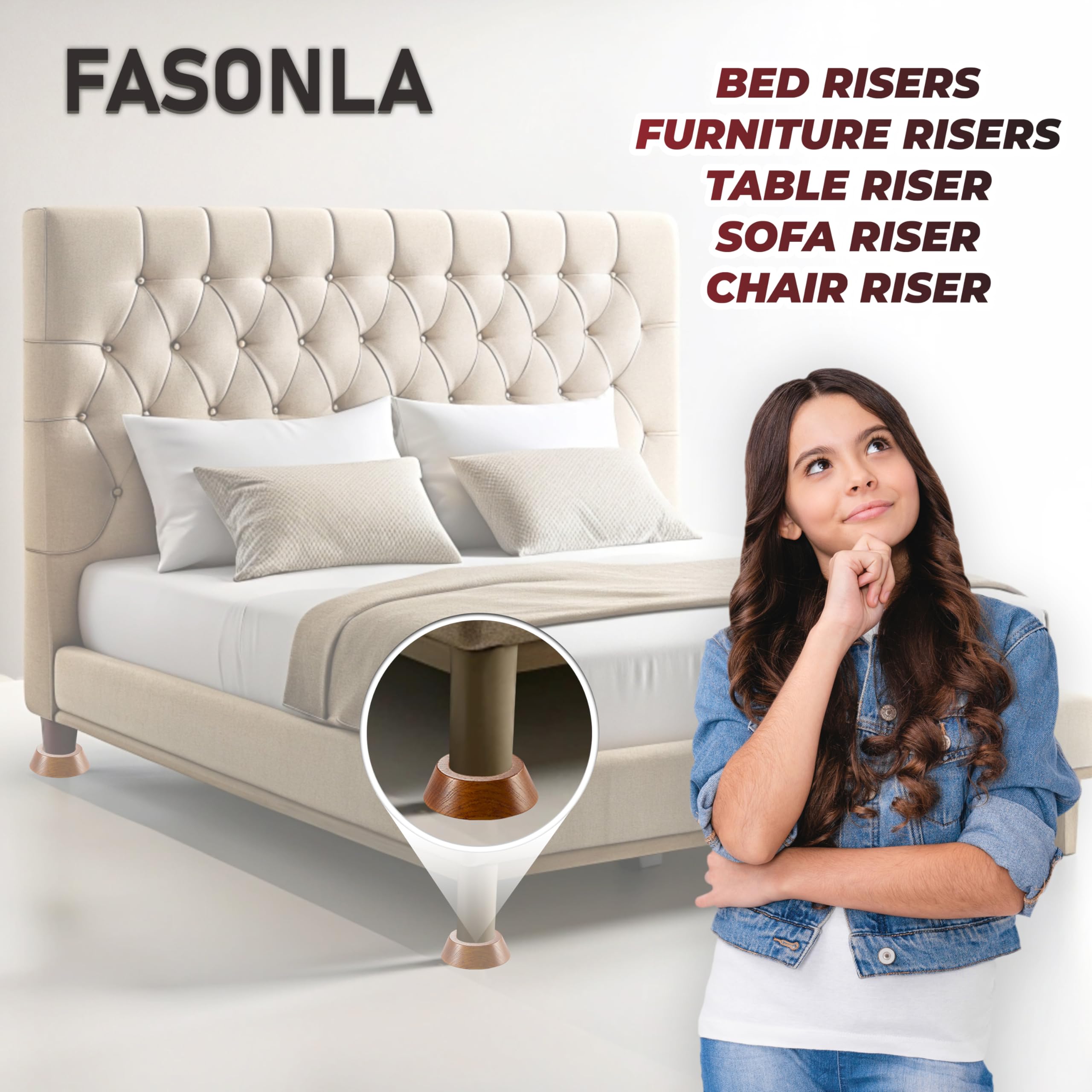 **8-Pack Adjustable Bed Risers & Furniture Risers (1