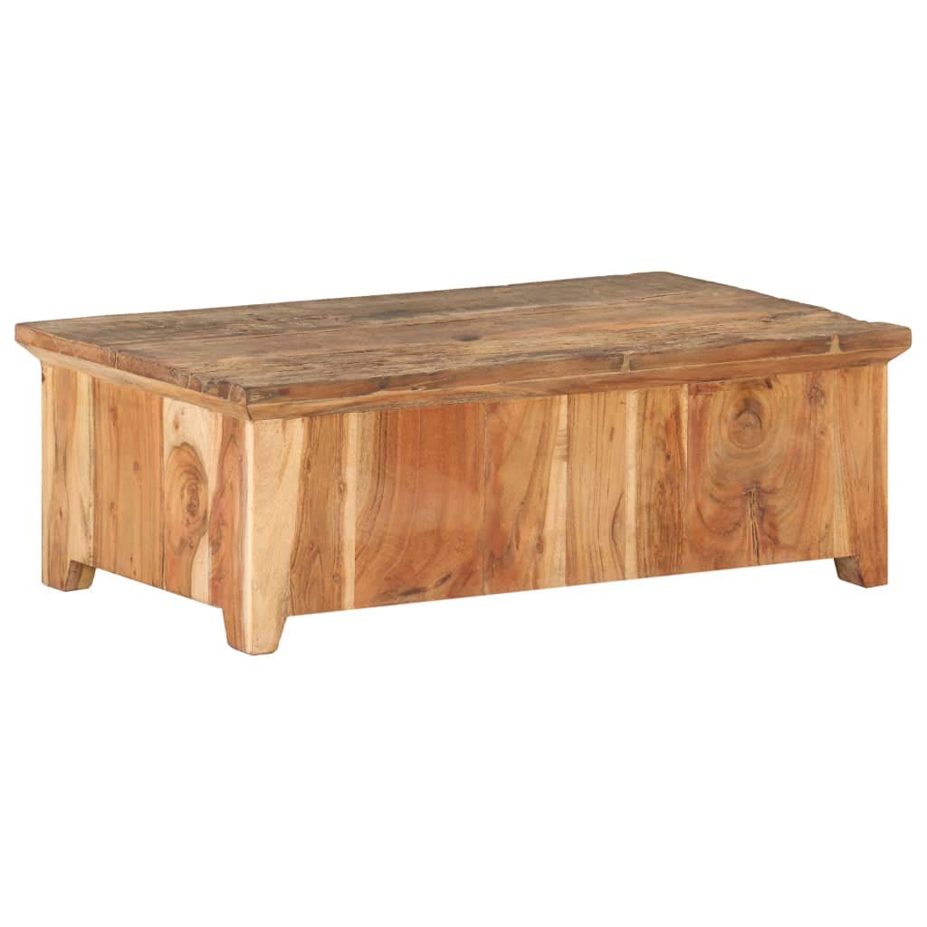 Rustic Reclaimed Wood Coffee Table with Storage - 35.4