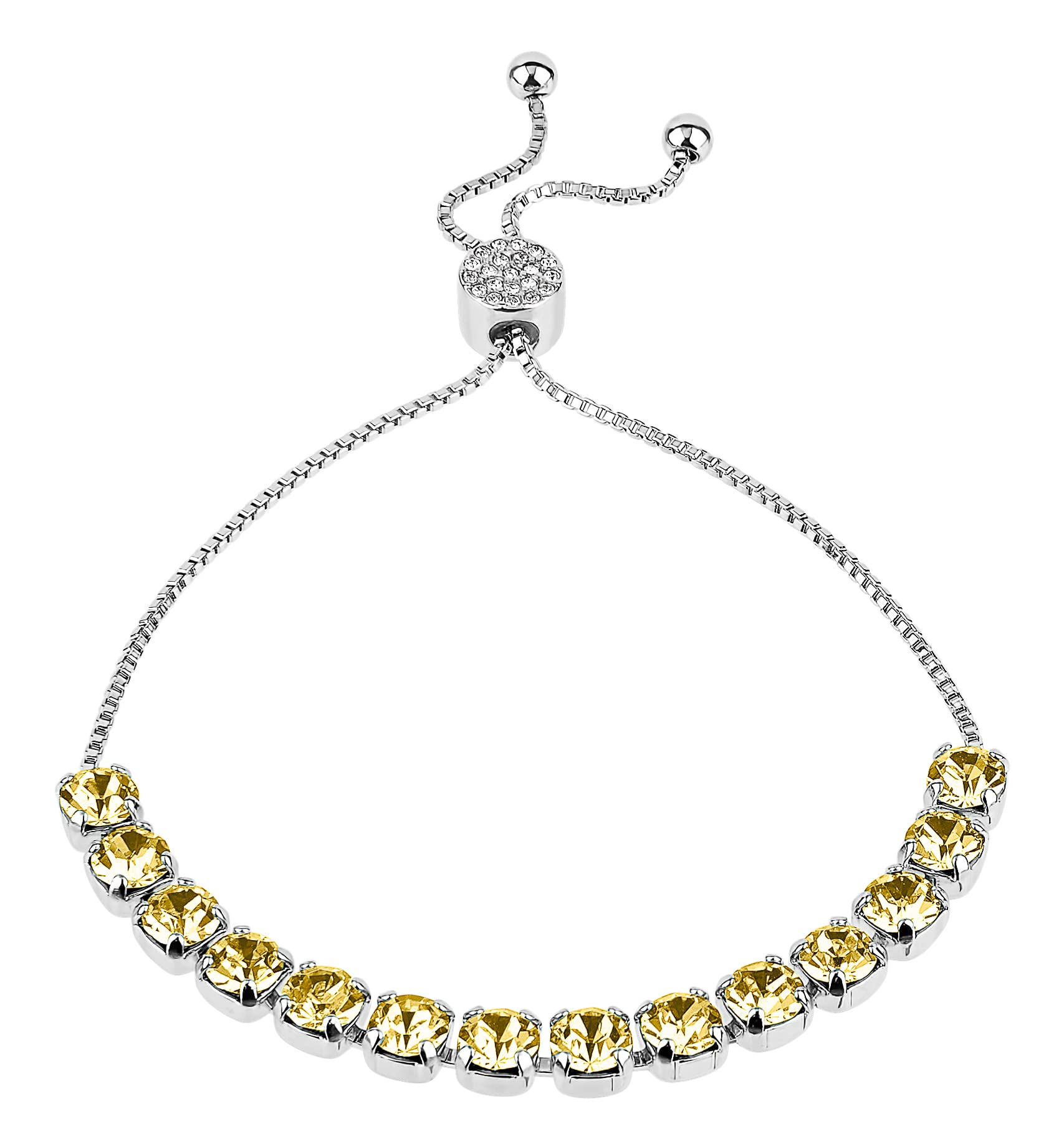INSPIRED VOICES Adjustable Lariat Tennis Bracelet for Women - Sparkling Rhinestone Slider Bracelet in Blue, Pink, Purple & More Colors | Perfect for Parties, Weddings & Everyday Elegance