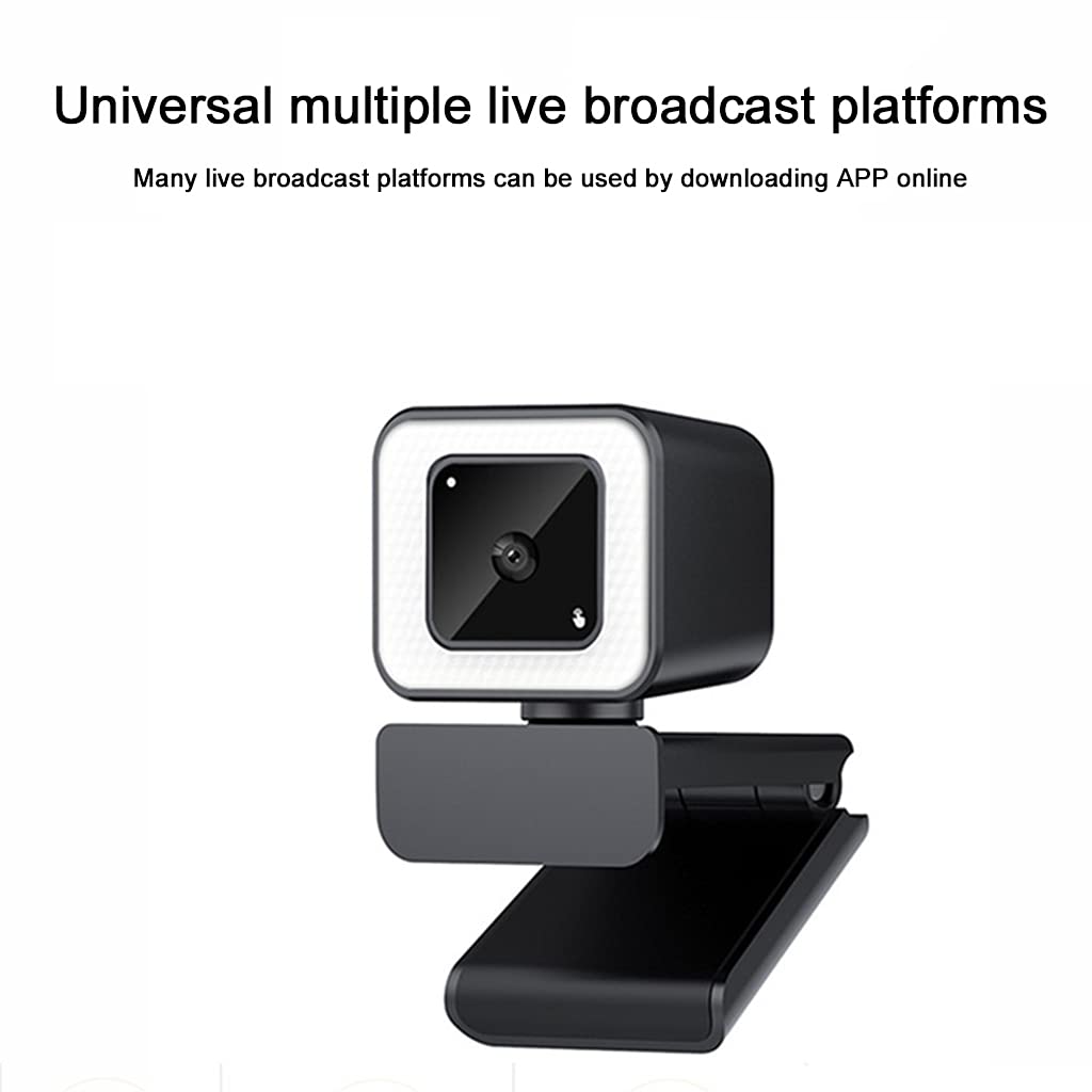 2K HD Beauty Webcam with USB Auto Focus & 3-Level Fill Light for Computer - Perfect for Video Conferencing, Live Streaming, Online Teaching & Gaming on Laptop/PC (USB Camera with Light)