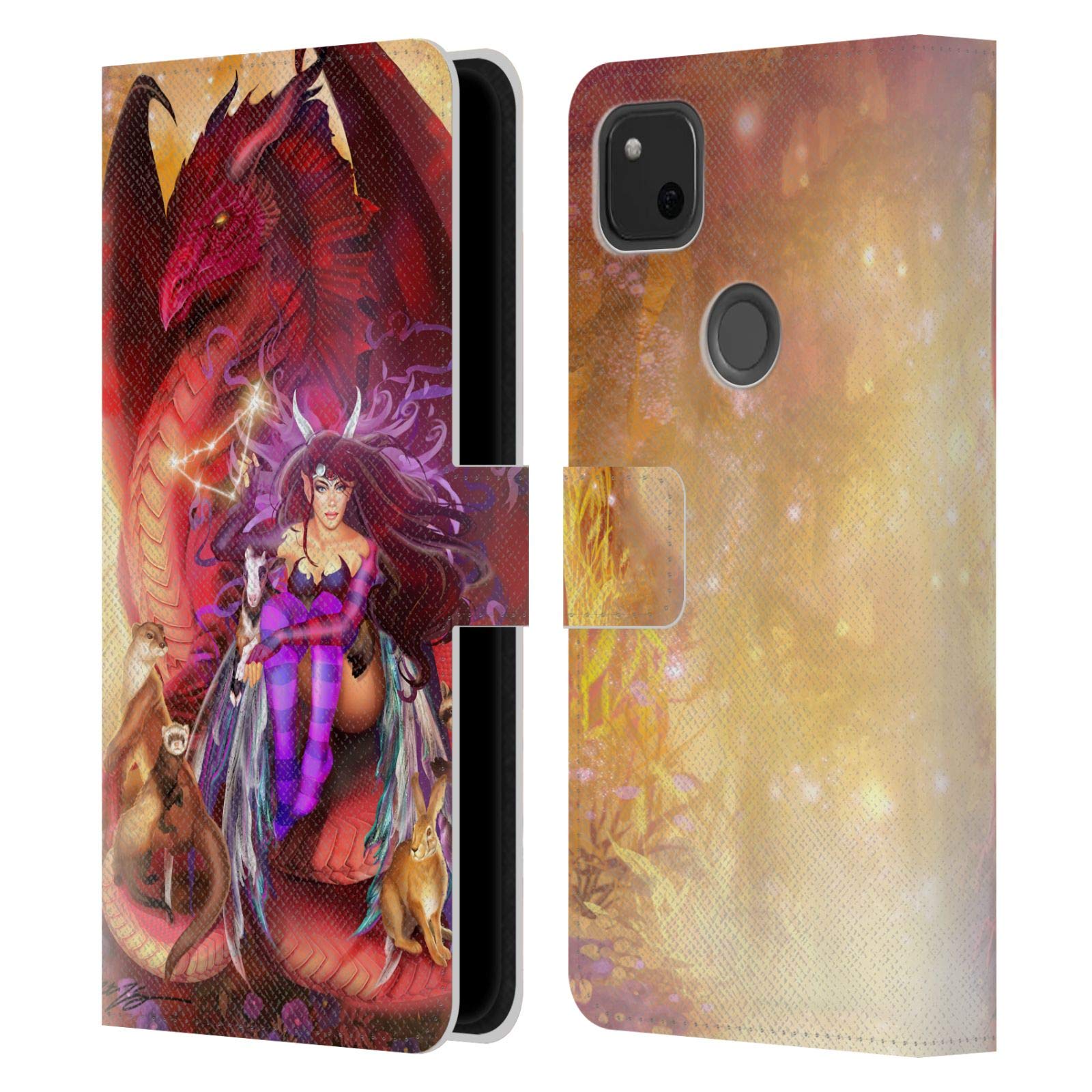 Capricorn Dragons Leather Wallet Case for Google Pixel 4a - Premium Zodiac Phone Cover for Daily Use