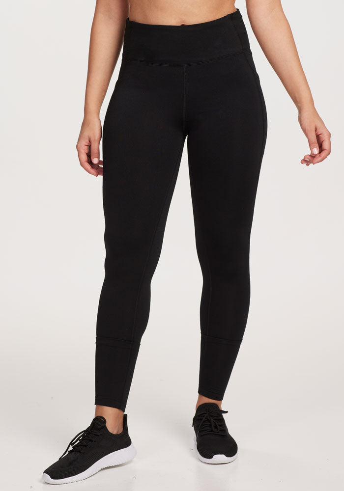 McKenna Pocket Leggings for Women - High Waisted Yoga Pants with Side Pockets - Black Workout Leggings for Running, Gym & Lounge