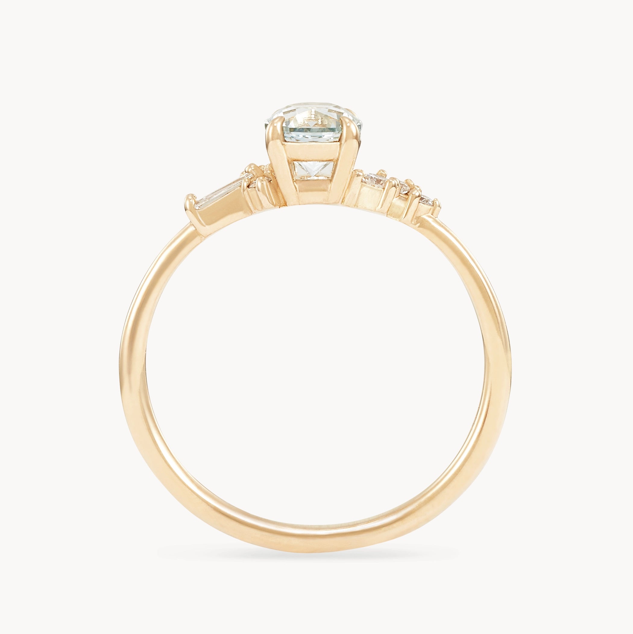 Kindred Path One of a Kind 14K Yellow Gold Ring with Nearly Colorless Sapphire - Elegant Jewelry for Weddings, Anniversaries & Special Occasions