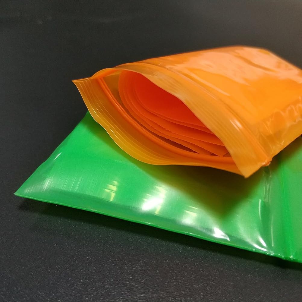 SUPVOX 100Pcs Orange Zipper Bags - Reclosable Food Storage for Snacks & Travel