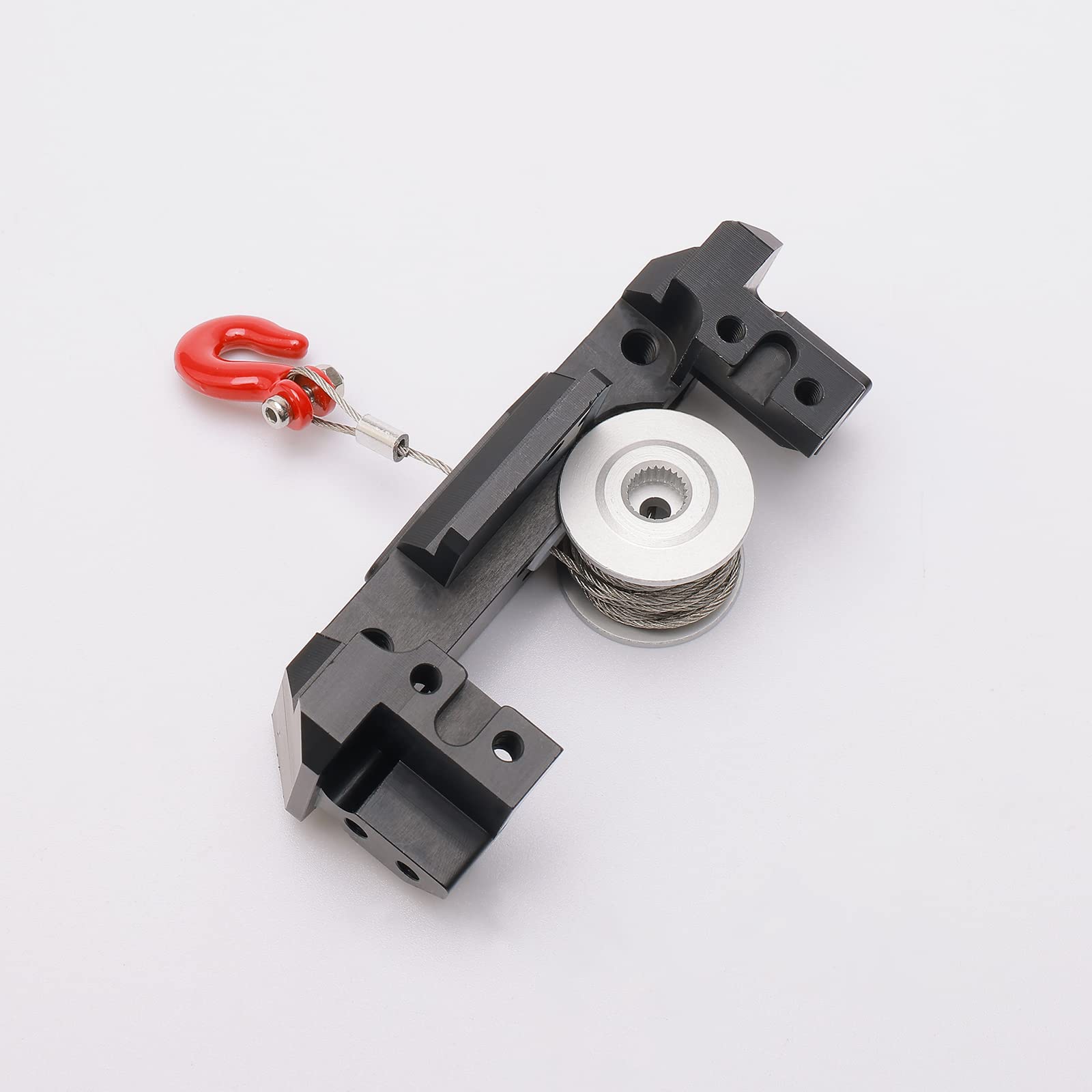 Aluminum Front Bumper Servo Mount & 25T Steering Gear Servo Winch Wheel Drum for Traxxas TRX-4 1/10 Scale RC Crawler Truck - Upgrade Parts for Off-Road Adventure & Rock Crawling