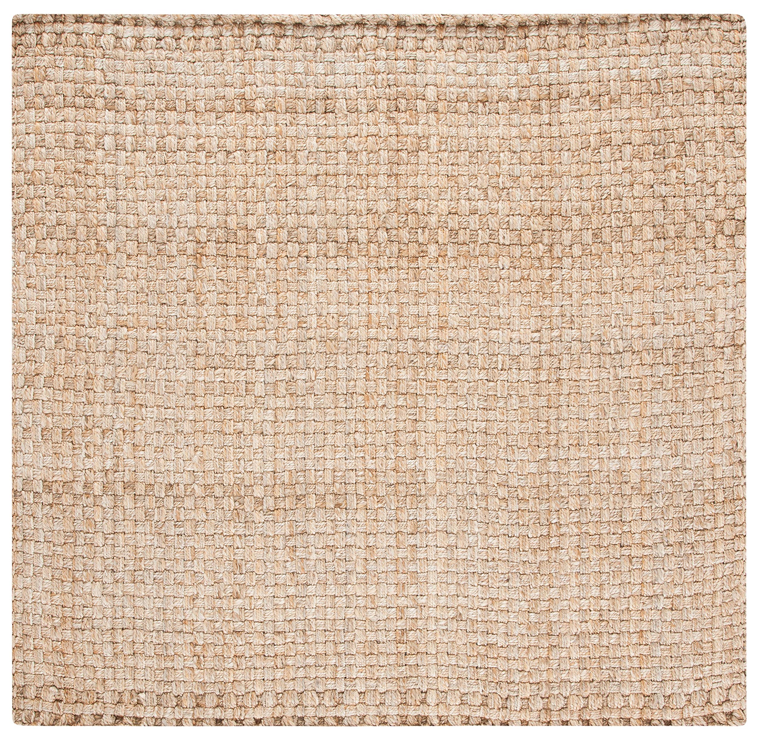 SAFAVIEH Natural Fiber Collection 6'x6' Square Handmade Jute Area Rug - NF268A Farmhouse Style Natural Fiber Rug for Living Room, Bedroom & Boho Decor