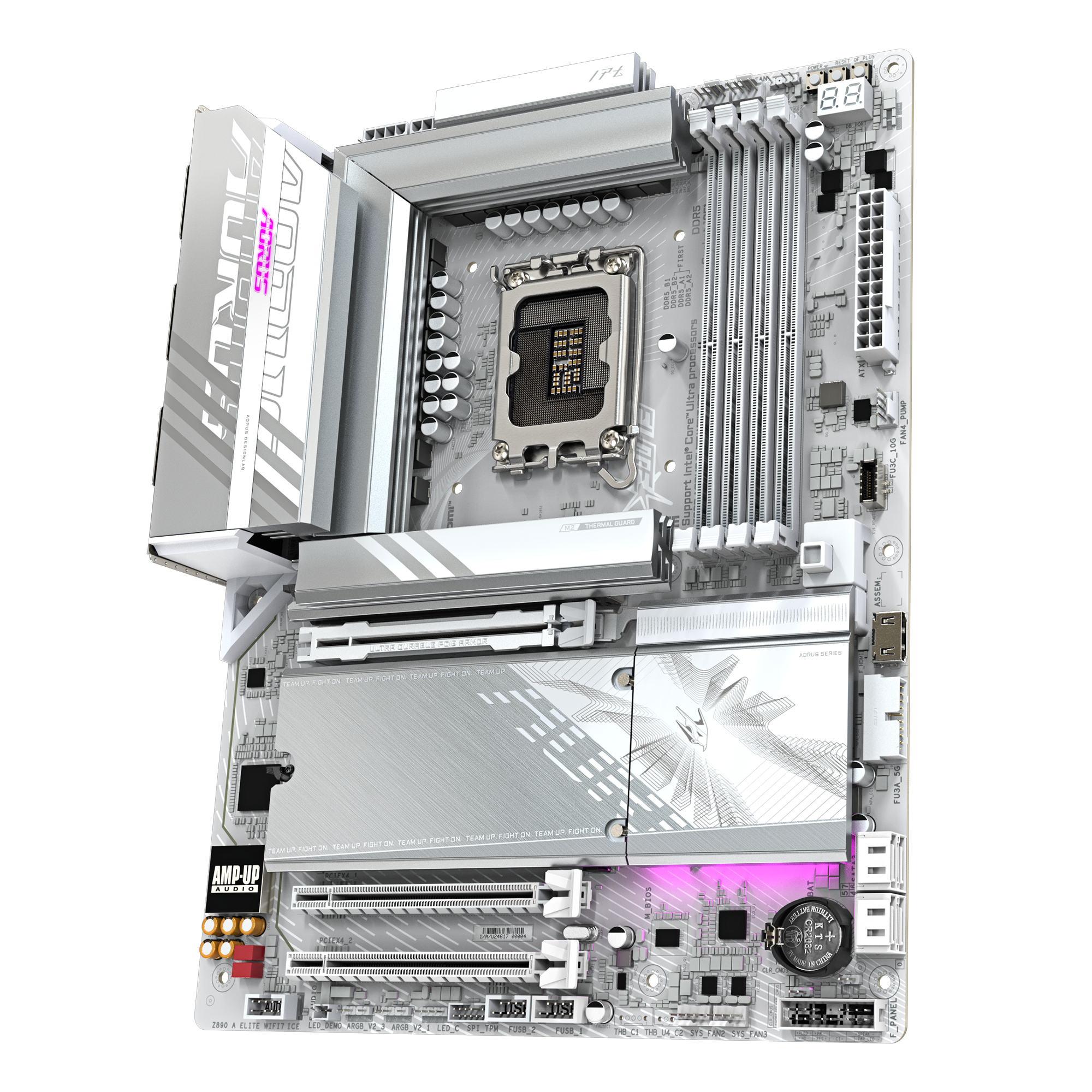 Gigabyte Z890 Aorus Elite Ice ATX Motherboard - Intel LGA 1700 Socket, DDR5, PCIe 5.0, WiFi 6E - Perfect for Gaming PC Builds & High-Performance Workstations