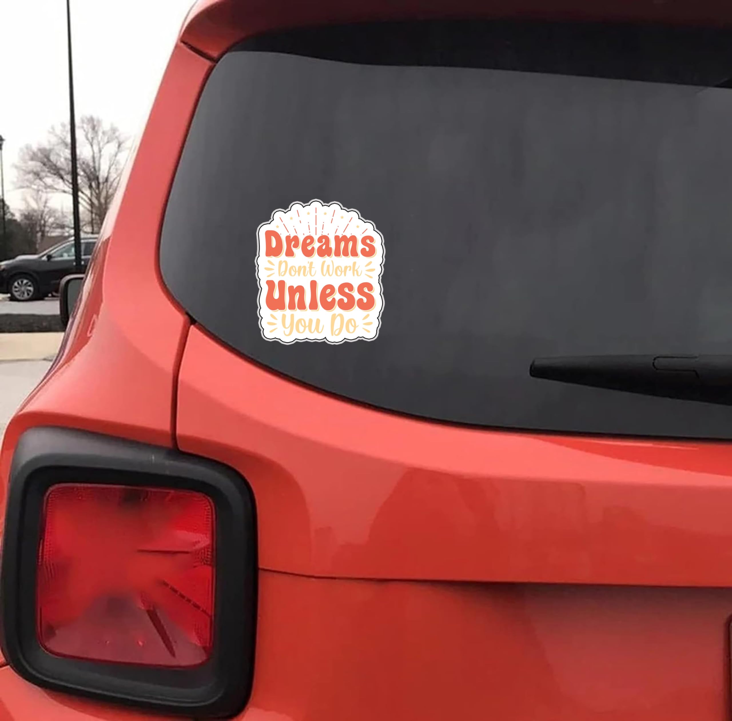 Dreams Don't Work Unless You Do - Motivational Vinyl Decal Sticker (6 Inch) for Laptops, Water Bottles, Cars, Notebooks - Durable, Waterproof, Weatherproof - Easy to Apply - Perfect for Office, School, Gym & Home Decor