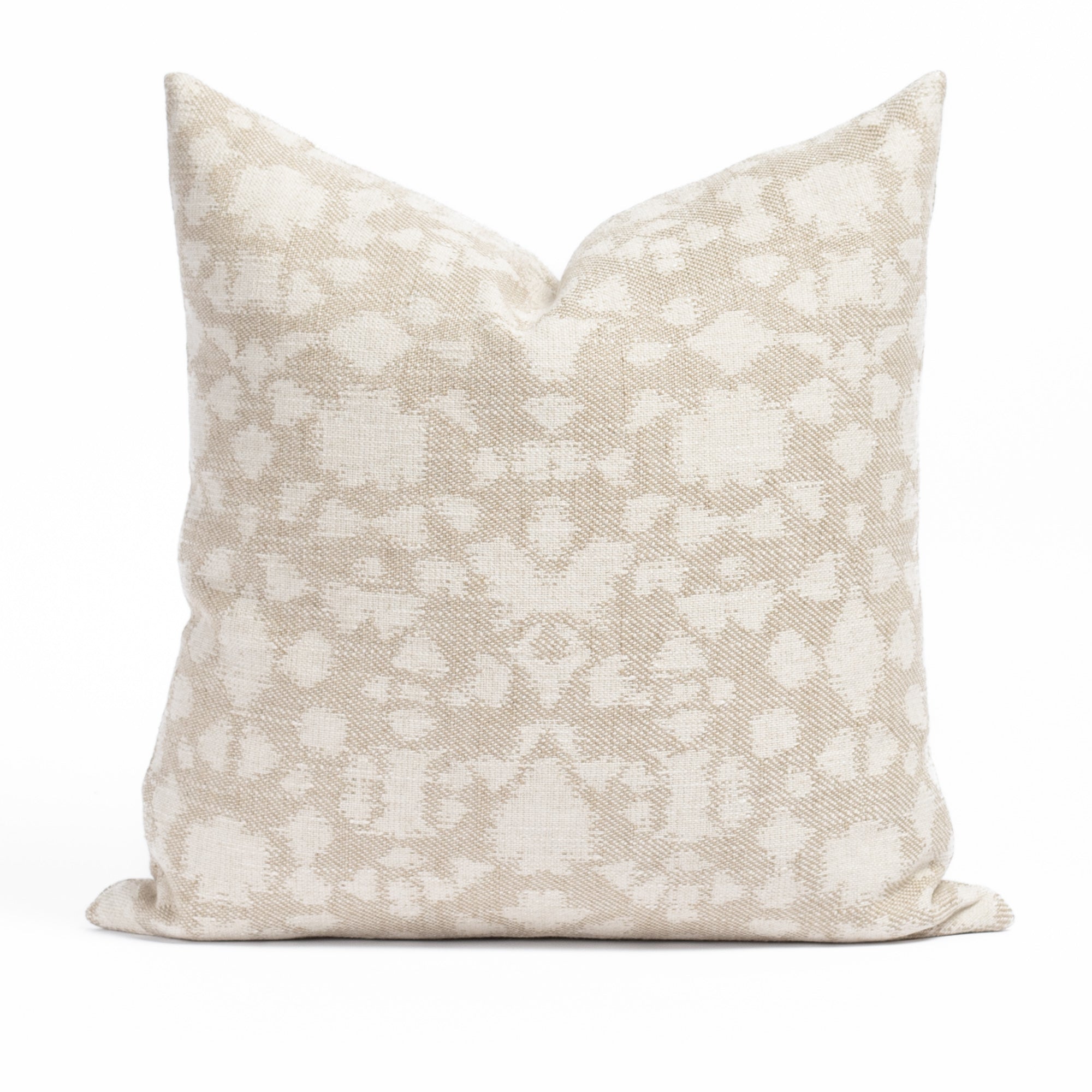 Astrid 20x20 Inch Decorative Throw Pillow Cover - Natural Linen Square Cushion for Sofa, Bed, Living Room & Home Decor