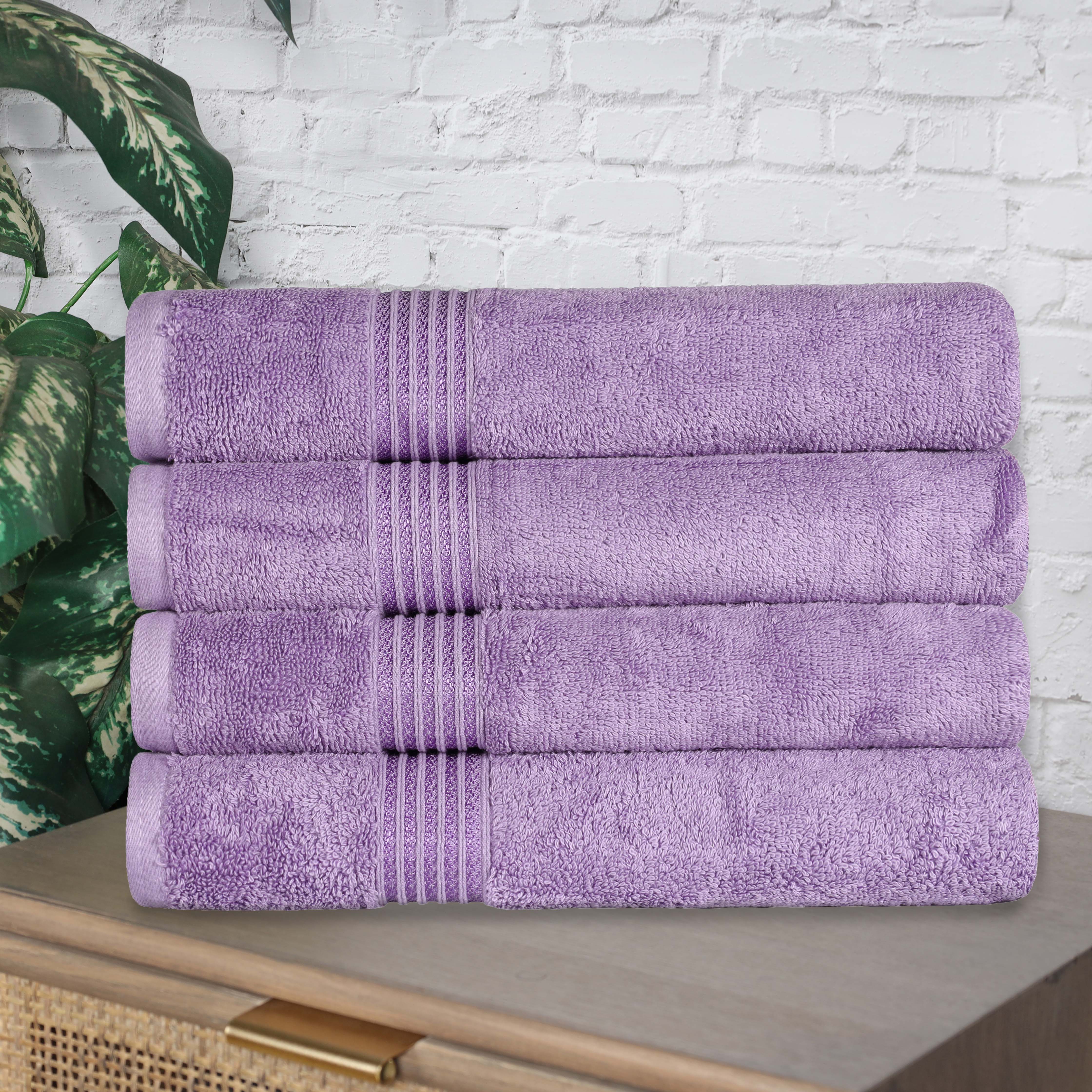 Premium Egyptian Cotton Bath Towel Set of 4 - Ultra Soft & Highly Absorbent Luxury Towels for Spa, Bathroom & Beach Use
