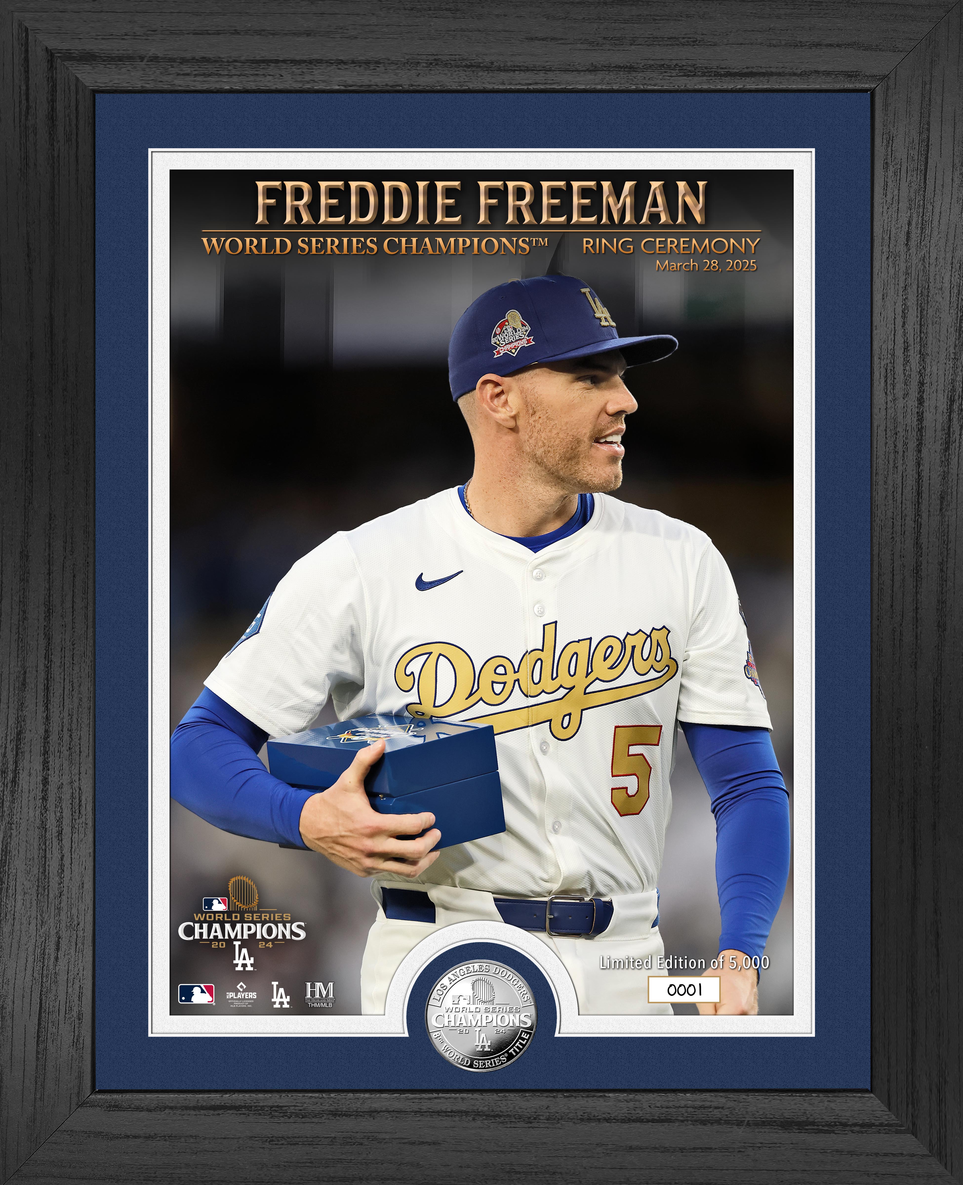 Freddie Freeman 2024 World Series Championship Ring Ceremony Commemorative Silver Coin - Limited Edition Collectible for Baseball Fans, Sports Memorabilia Enthusiasts - Perfect for Display Cases, Man Caves, and Sports Themed Rooms