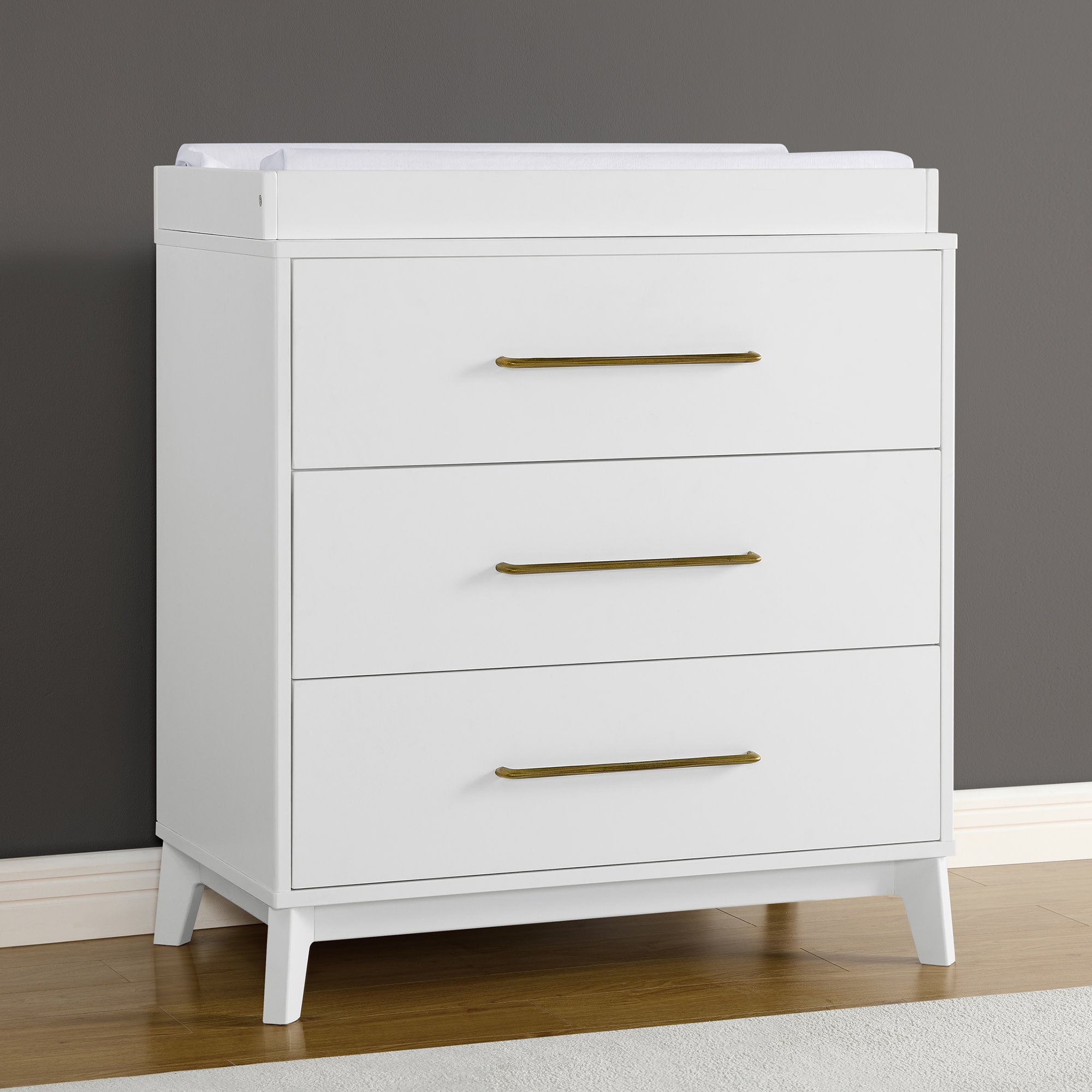 Spencer 3 Drawer Baby Dresser with Changing Table Top & Safety Interlocking Drawers - Perfect for Nursery Organization & Diaper Changing Station