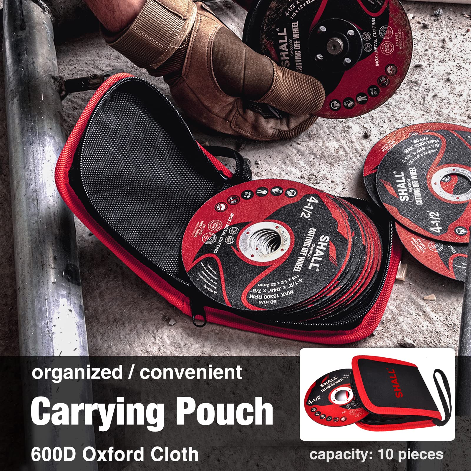 24-Pack Flap Disc & 25-Pack Cut Off Wheels with Storage Pouch - 4.5