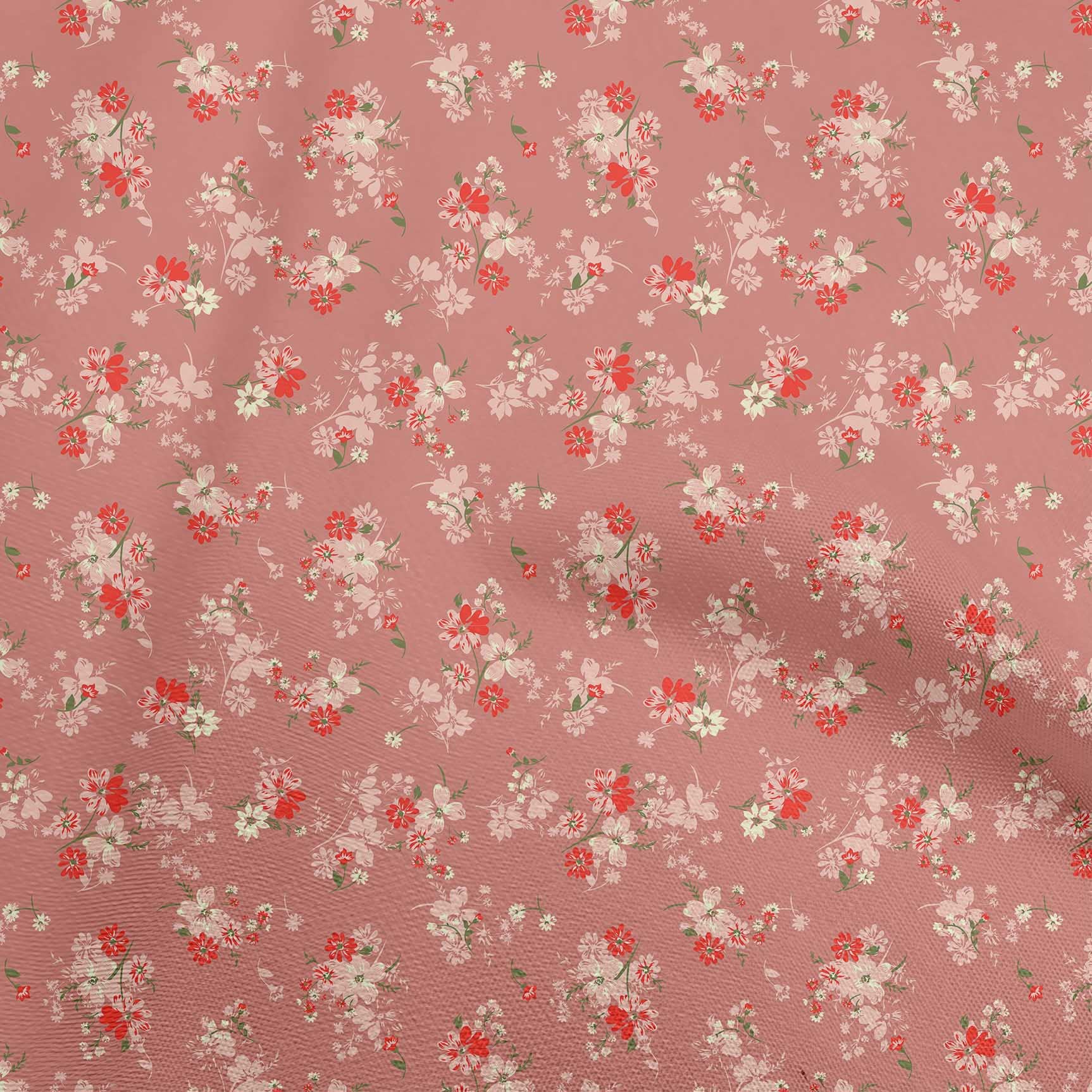 oneOone 60 Inch Wide Viscose Jersey Floral Print Fabric by The Yard - Soft Pink Dress Material for DIY Fashion, Home Decor & Craft Projects