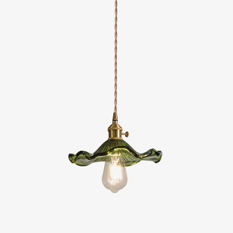 Handmade Glass Hibiscus Flower Pendant Light - Elegant Tropical Ceiling Lighting for Dining Room, Bedroom, or Patio Decor