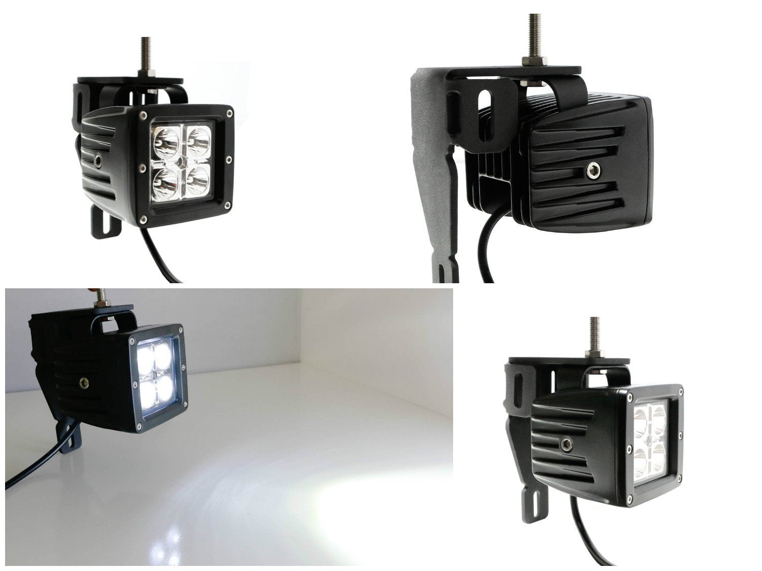 40W CREE LED Pods with Fog Light Mounting Bracket & Wiring Harness for 2016 Ford F250 F350 - Off-Road Lighting, Truck Accessories, Fog Light Replacement