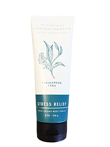 Bath & Body Works Aromatherapy Stress Relief Body Cream - Eucalyptus & Tea Scent, 8 oz | Moisturizing Lotion for Relaxation & Self-Care | Perfect for Spa Nights, Bedtime Routine & Stress Relief