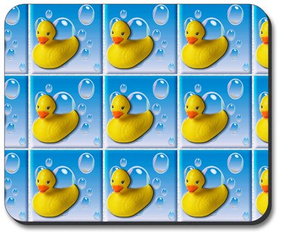 Rubber Duck Art Plates & Mouse Pad - Non-Slip Desk Mat for Computer, Gaming, and Office Use