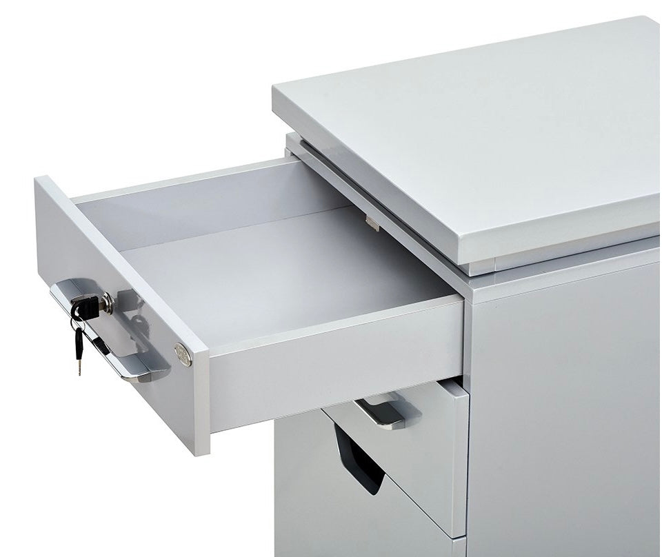 Romantic Styling Station Cabinet - Vanity Makeup Dressing Table with Mirror & Storage for Bedroom, Bathroom, Salon | Perfect for Makeup, Hair Styling & Jewelry Organization
