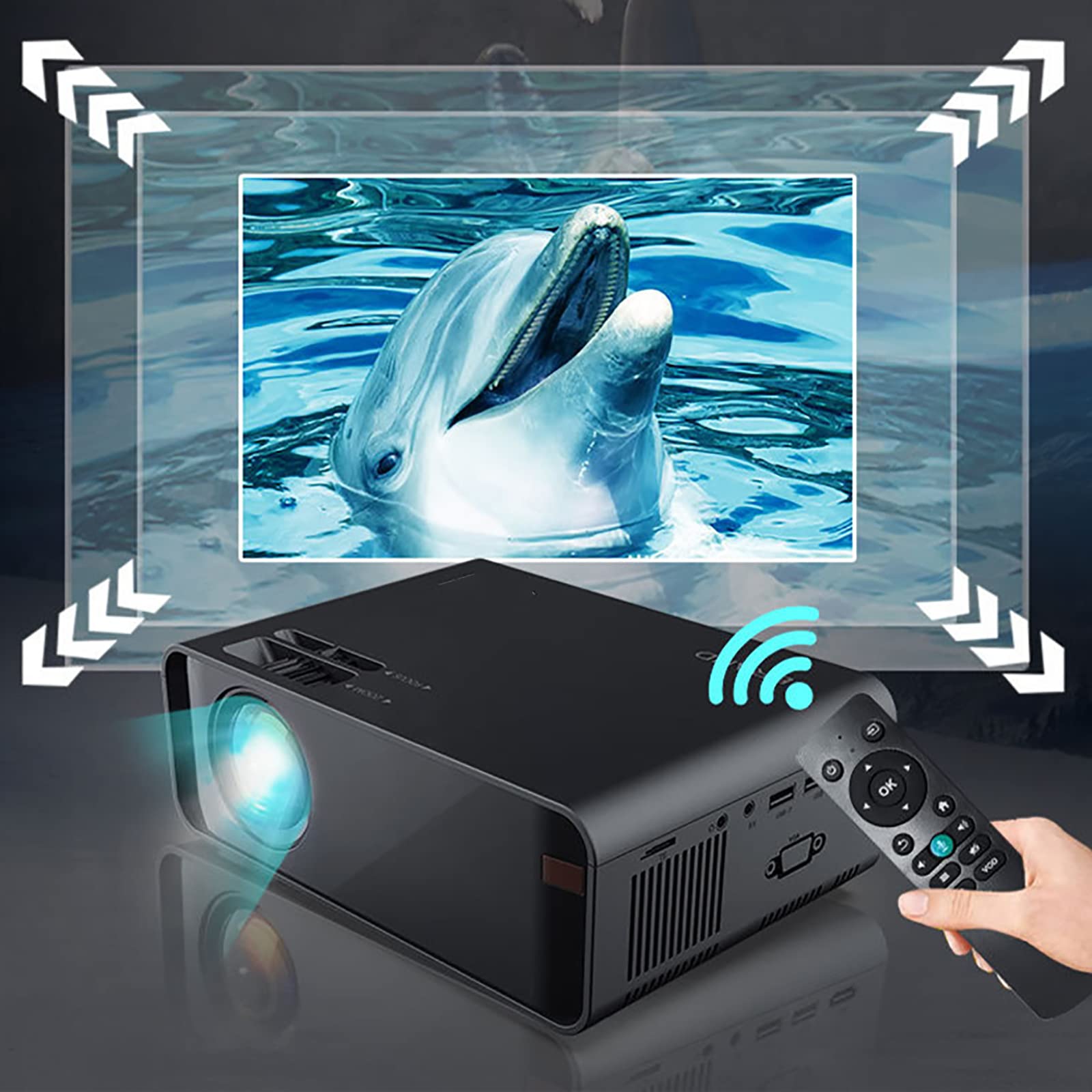 THREMA Full HD 1080P Home Theater Projector - 7200 Lumens WiFi Bluetooth Mini Projector with 5.7