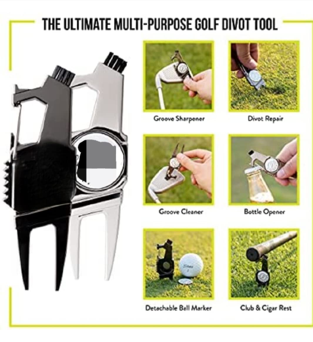 Premium Golf Divot Tool with Magnetic Ball Marker - Multi-Functional Golf Accessory for Quick Greens Repair - Perfect for Golfers to Easily Attach to Bag or Belt - Ideal for Course Maintenance & Practice Sessions