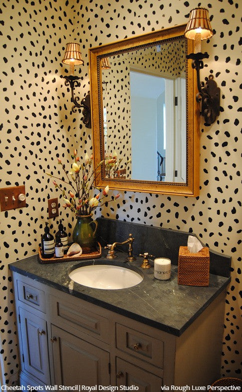 Cheetah Spots Wall Stencil - Reusable DIY Painting Template for Home Decor, Kids Room & Nursery - Create Wild Animal Prints on Walls, Furniture & Crafts