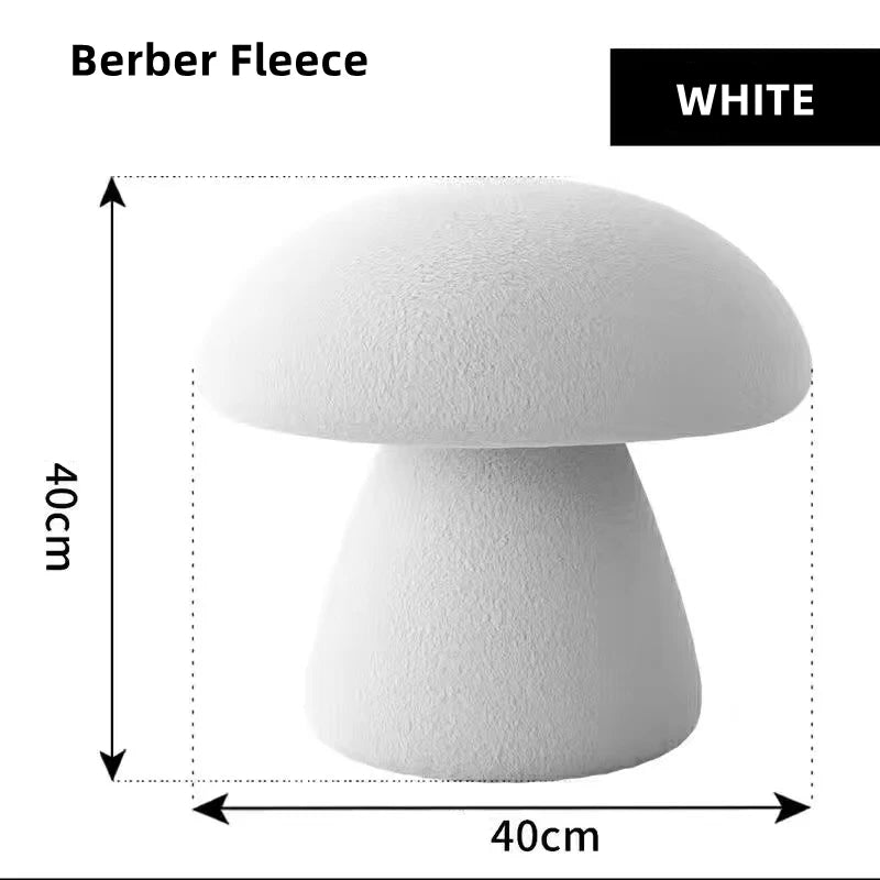 Soft Mushroom Fleece Pouf Stool - Cozy Seating for Living Room, Bedroom & Nursery | Versatile Ottoman Footrest