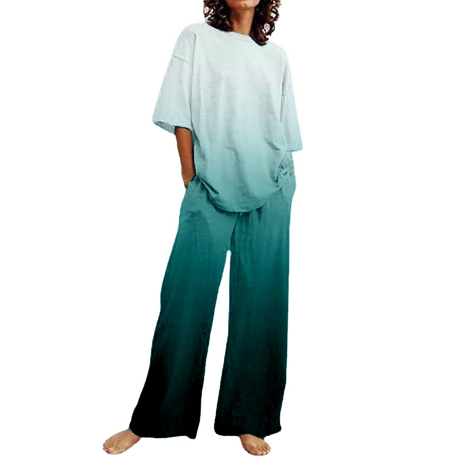 Women's Casual 2-Piece Lounge Pants Set - Soft Summer Shorts & Top Comfy Outfit for Travel, Airport, Vacation & Home Relaxation | Perfect for Lounging, Running Errands & Weekend Getaways