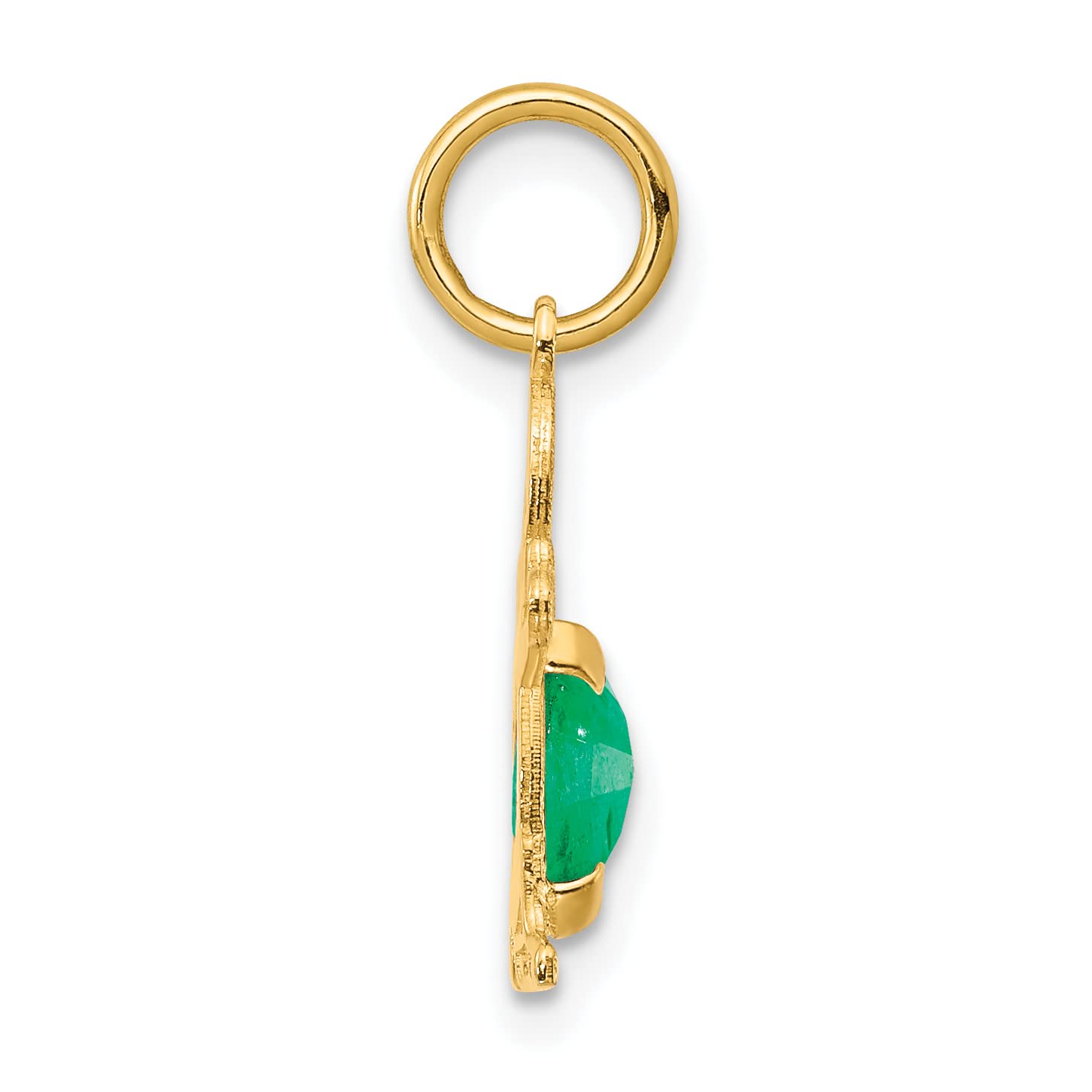 14K Gold Oval Genuine Emerald Charm for Boys - 6x4mm May Birthstone Jewelry - Perfect for Birthdays, Gifts & Bracelet Charms