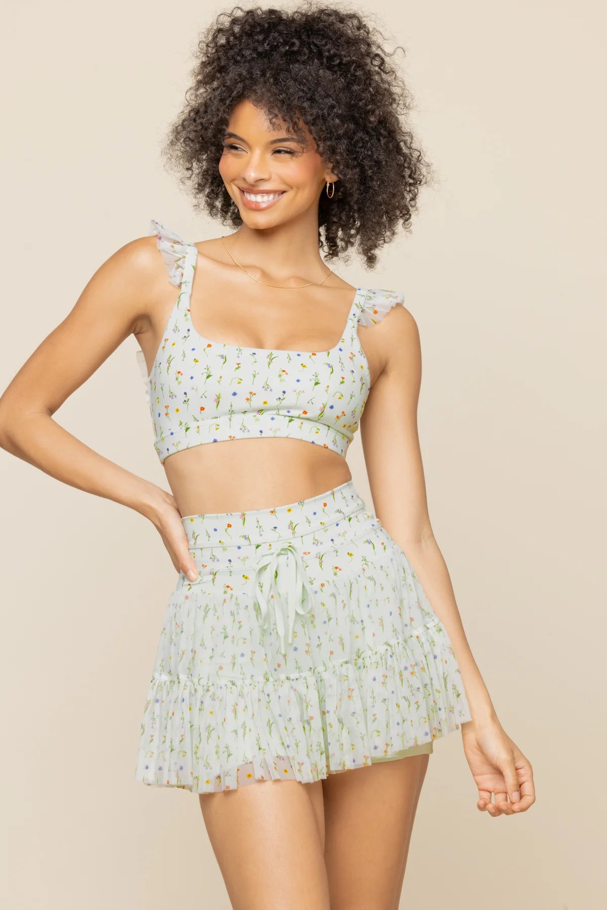 Romantic Ruffle Lace Bra - Floral Meadow Design for Women | Comfortable & Sexy Underwear for Date Night & Special Occasions