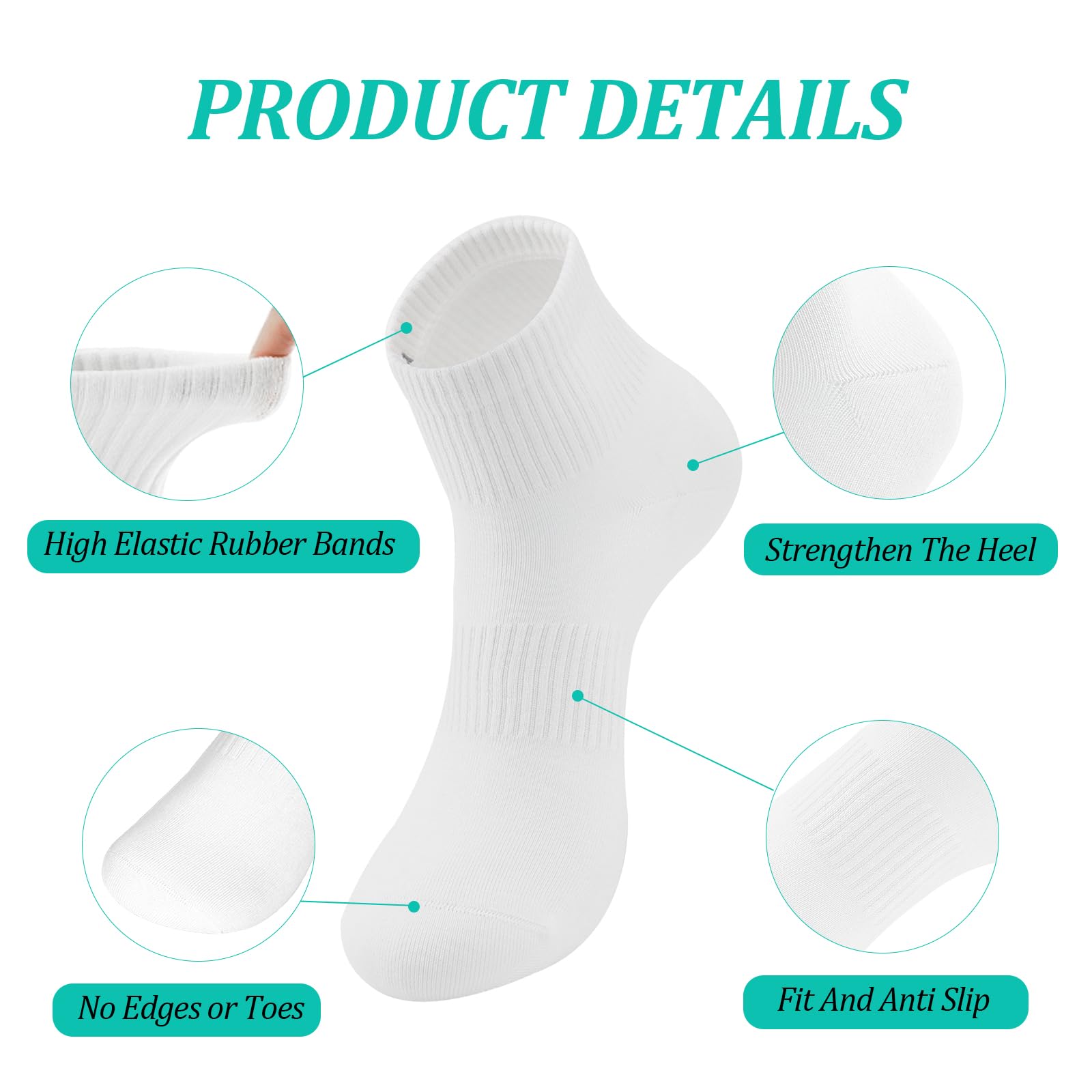 Breathable Cotton Ankle Quarter Crew Socks for Men & Women - Unisex Thin Casual Socks in Solid Colors (6-Pair Gift Box) - Perfect for Workouts, Running & Everyday Wear