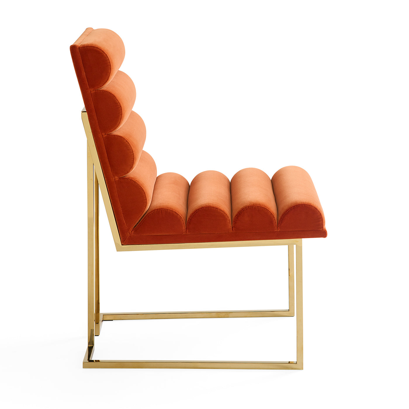 Channeled Goldfinger Dining Chair - Modern Upholstered Accent Chair for Kitchen, Dining Room & Office - Elegant Home Decor Furniture