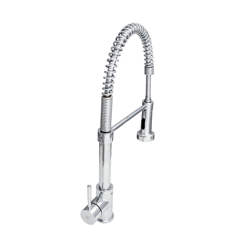 ZLINE Apollo Pull Down Spring Single Handle Chrome Kitchen Faucet - Modern High Arc Design for Easy Dishwashing & Food Prep (APL KF CH) | Perfect for Residential & Commercial Kitchens