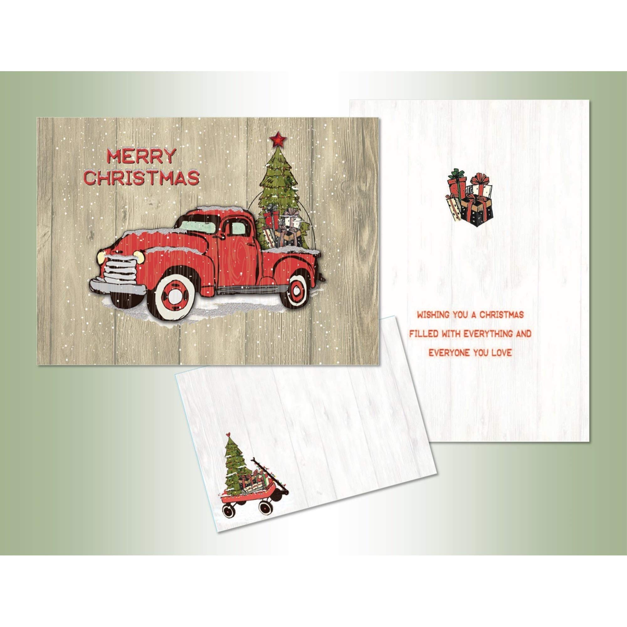 Red Truck - Hand Embellished Canvas Wall Art - Perfect for Home Decor, Office, Living Room & Gifts