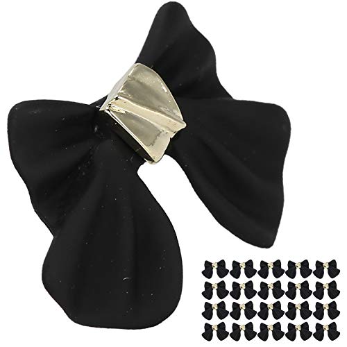 Elegant Black Nail Art Bows - Durable Nail Decoration for DIY Crafts, Shoes, Guitars & Phone Accessories - Perfect for Nail Art, DIY Projects & Gift Wrapping