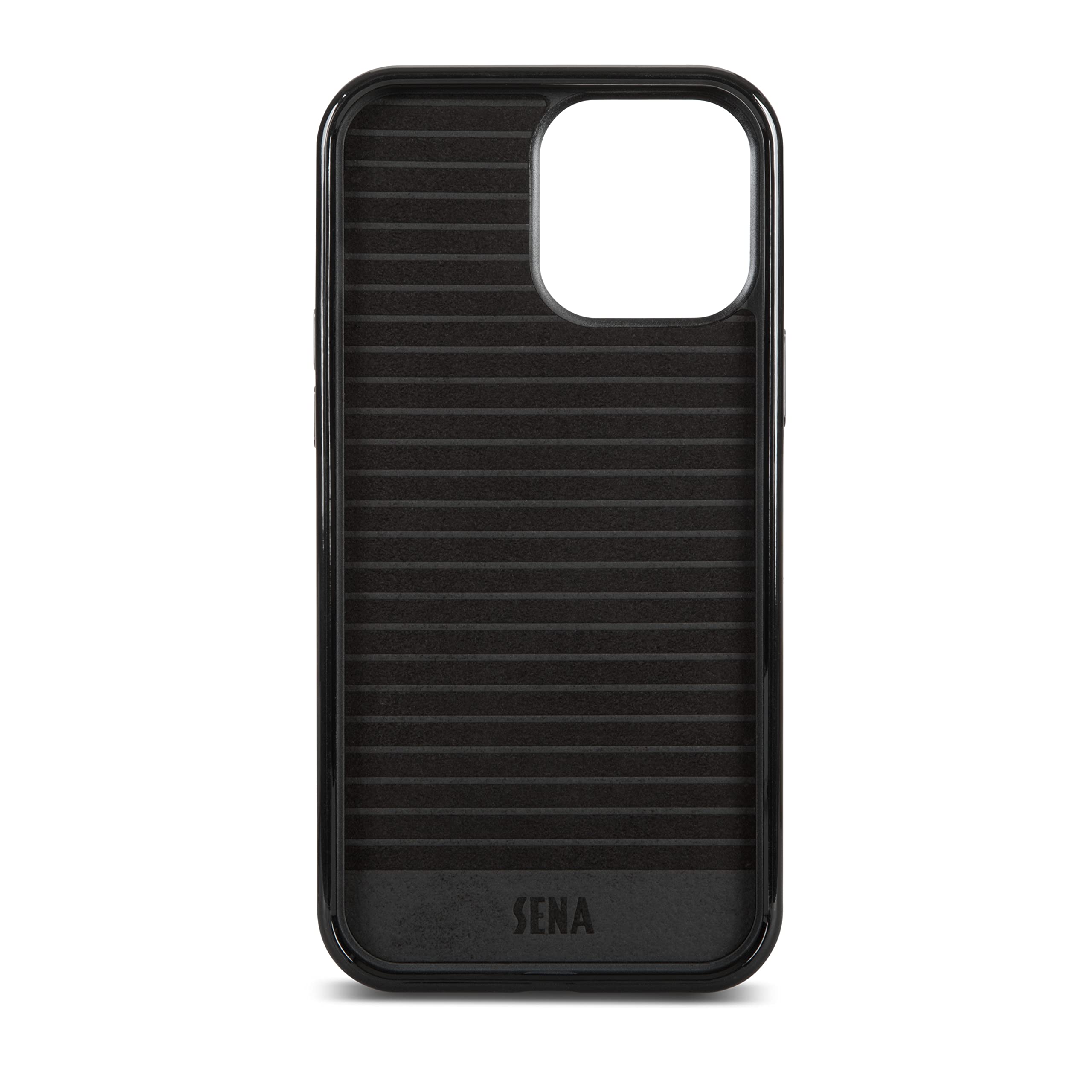 Sena Lugano Genuine Leather Wallet Case for iPhone 13 Pro Max - Slim RFID Blocking Credit Card Holder with Magnetic Closure (Black) | Perfect for Everyday Use, Travel & Business Meetings
