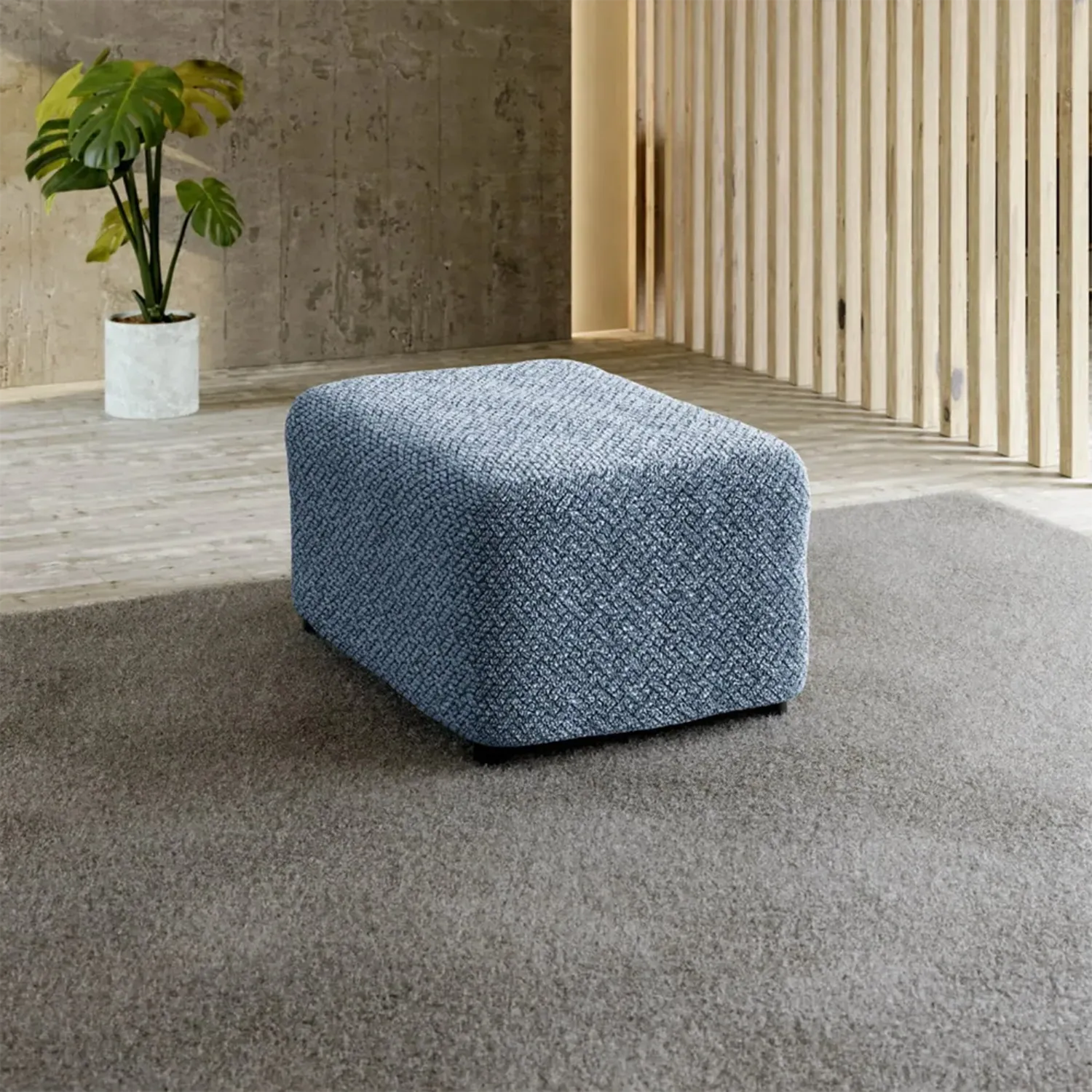 Medium Ottoman Slipcover - Microfiber Printed Collection - Perfect for Living Room, Bedroom & Home Decor