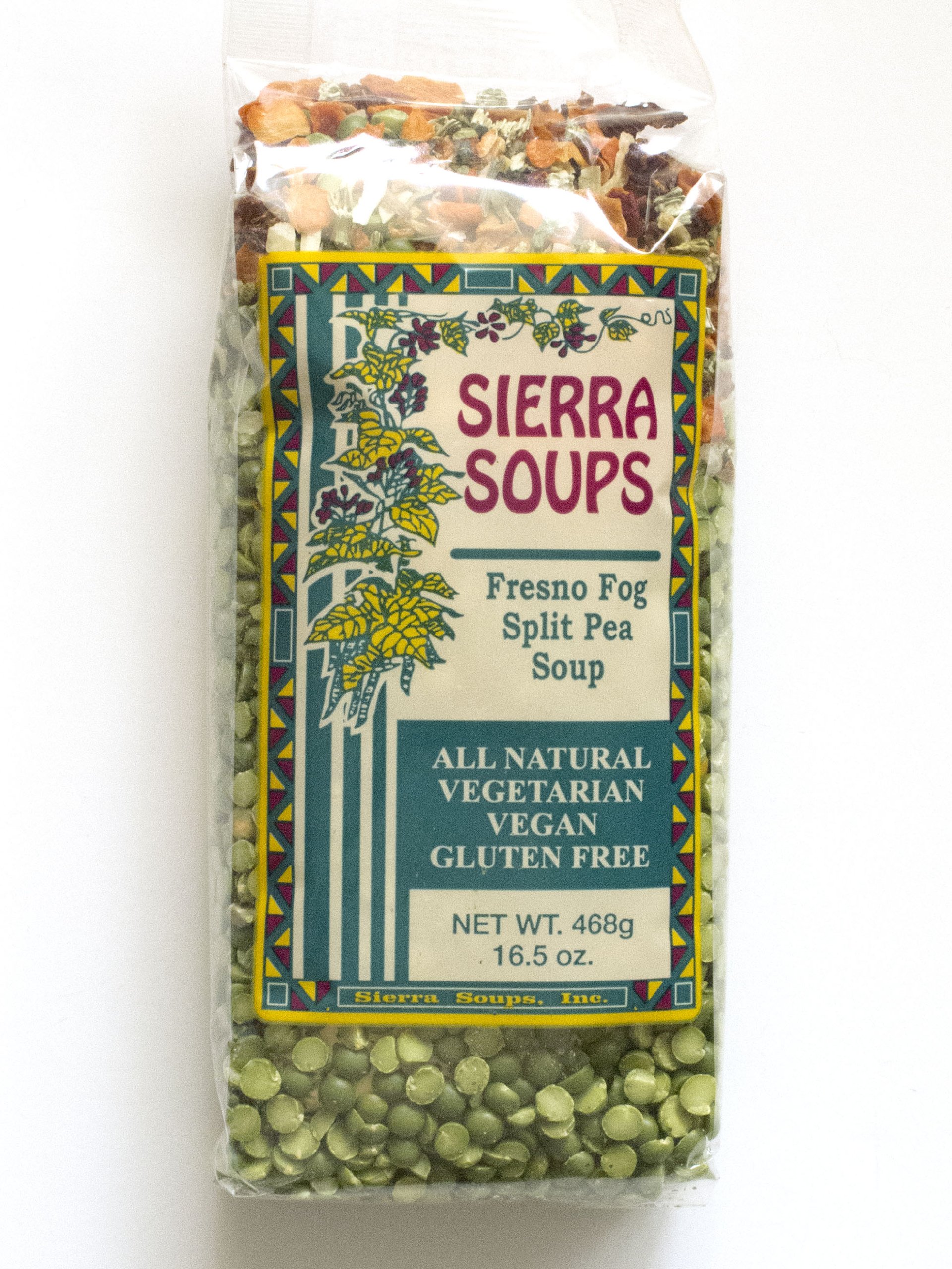 Organic Gluten-Free Vegan Fresno Fog Split Pea Soup Mix - 16.5oz (468g) | All-Natural Plant-Based Protein | Perfect for Camping, Quick Meals & Healthy Eating