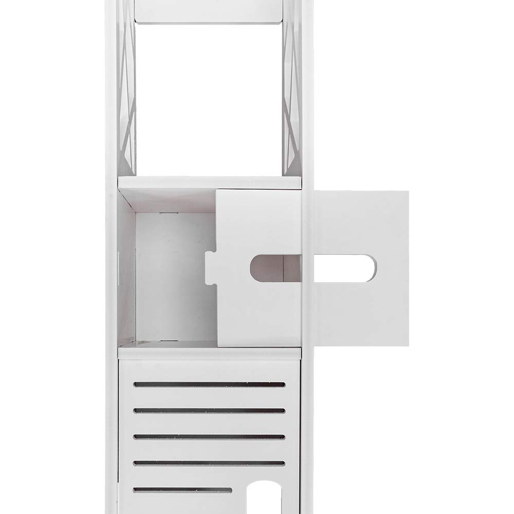 Waterproof Bathroom Floor Cabinet - 7.09 x 7.87 x 31.49 Inch Multi-Compartment Storage Organizer Rack (Style B) for Bath Towels, Toiletries & Cleaning Supplies - Perfect for Small Bathrooms, Laundry Rooms & Closets