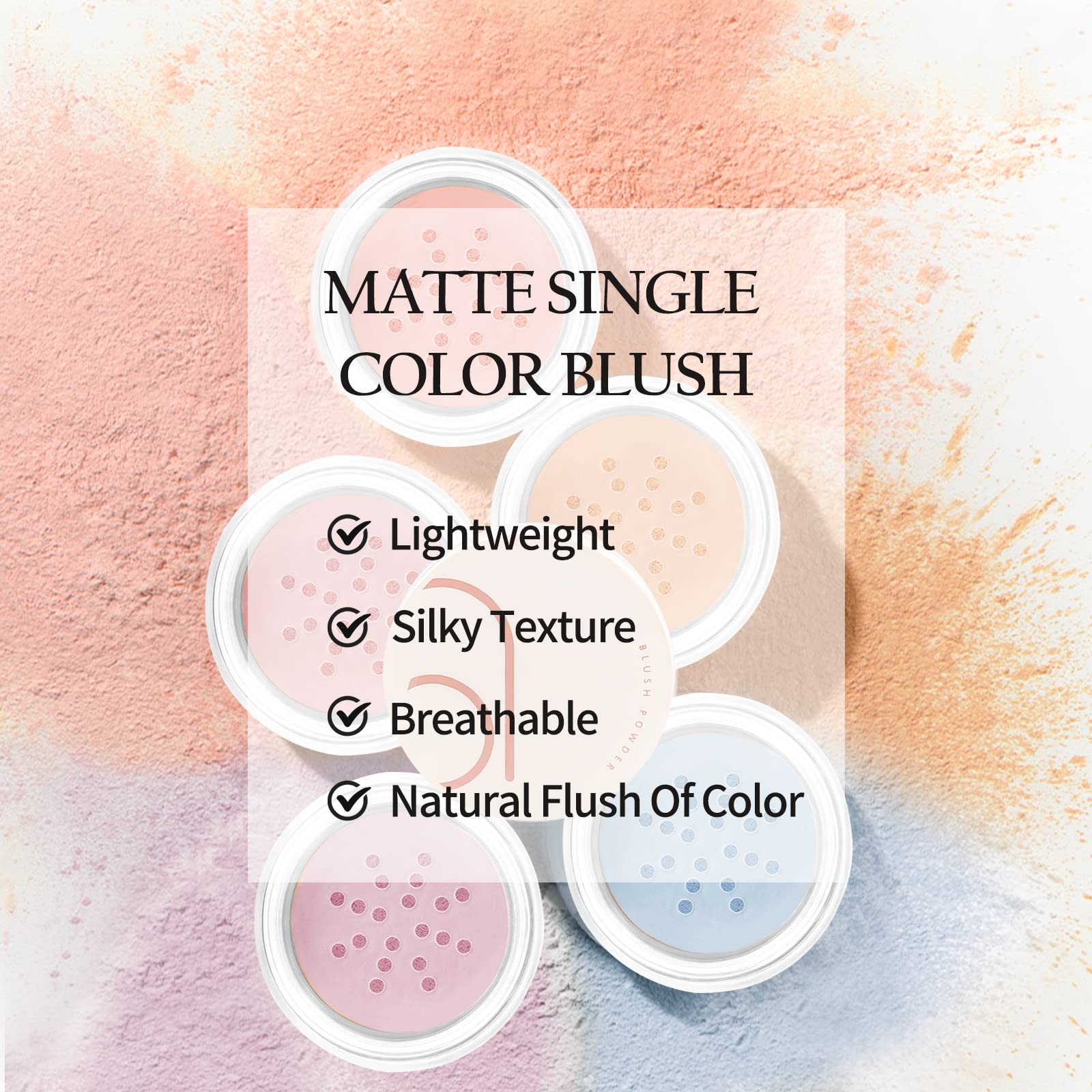 Boobeen Matte Blush Powder - Natural Pink Loose Face Blush for Cheeks | Long-Lasting, Blendable Makeup with Satin Finish | Perfect for Everyday Wear, Date Night & Professional Makeup Looks